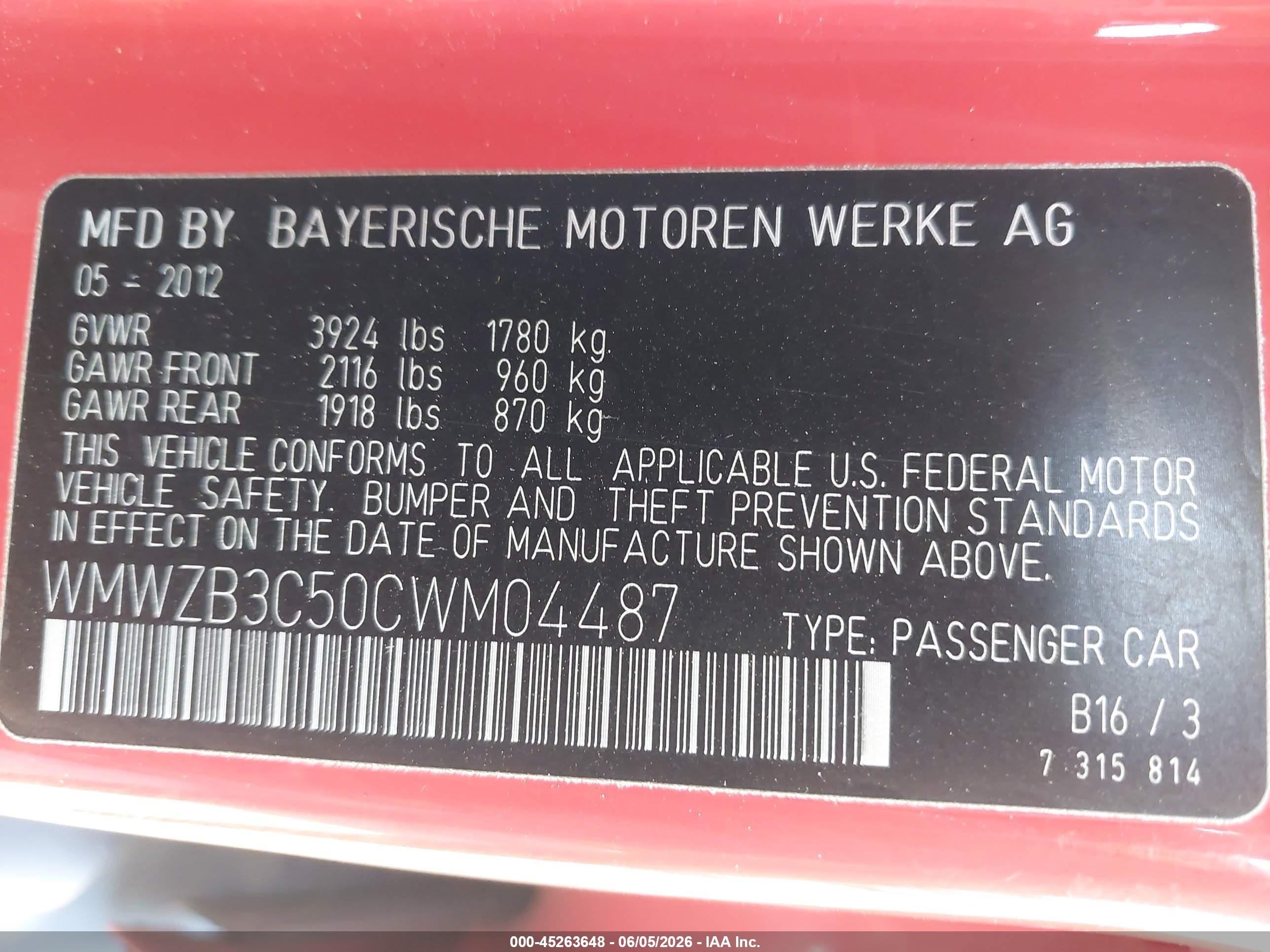 2012 Mini Cooper Countryman   Red vin: WMWZB3C50CWM04487