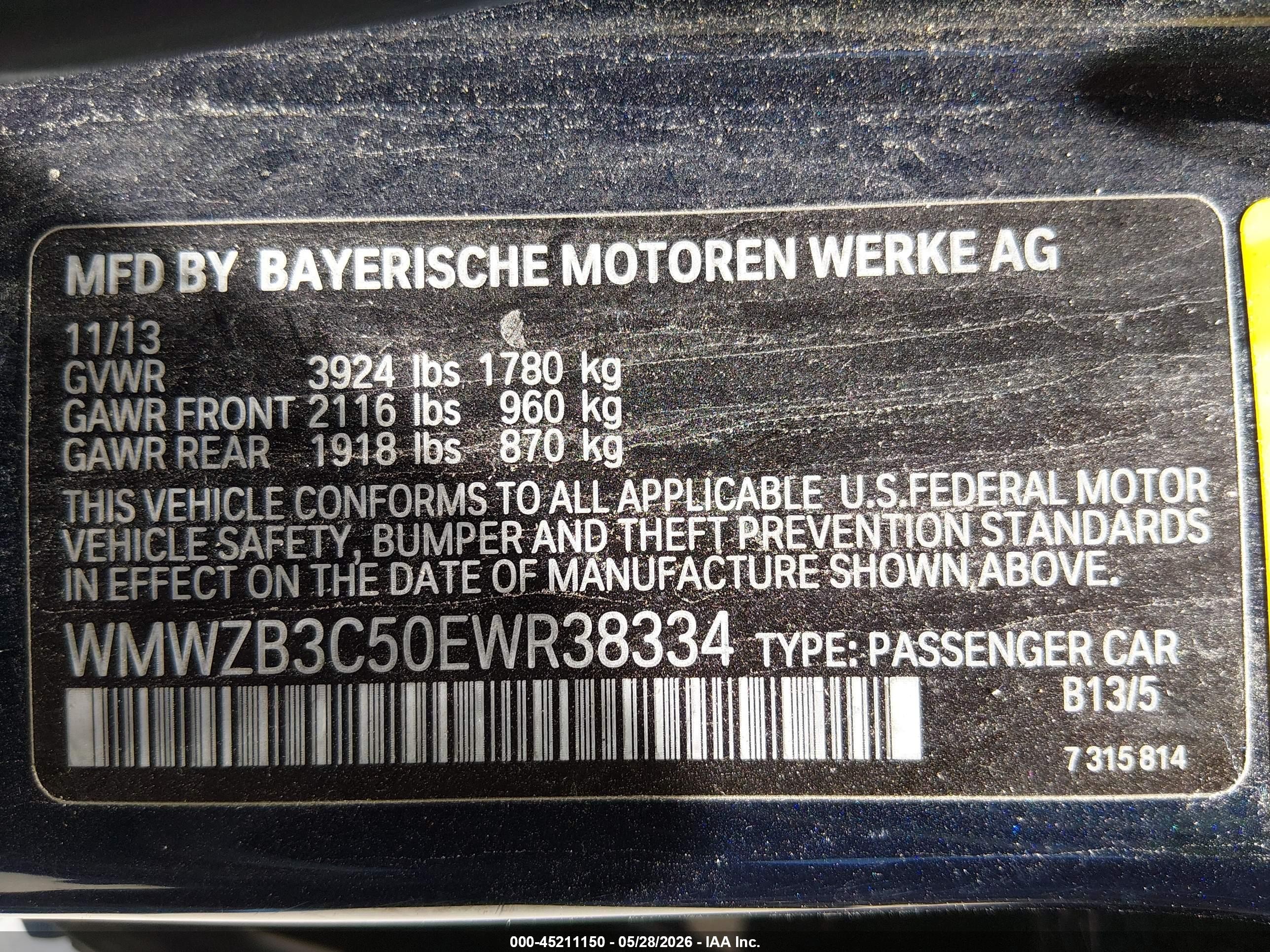 2014 Mini Countryman Cooper Dark Blue vin: WMWZB3C50EWR38334