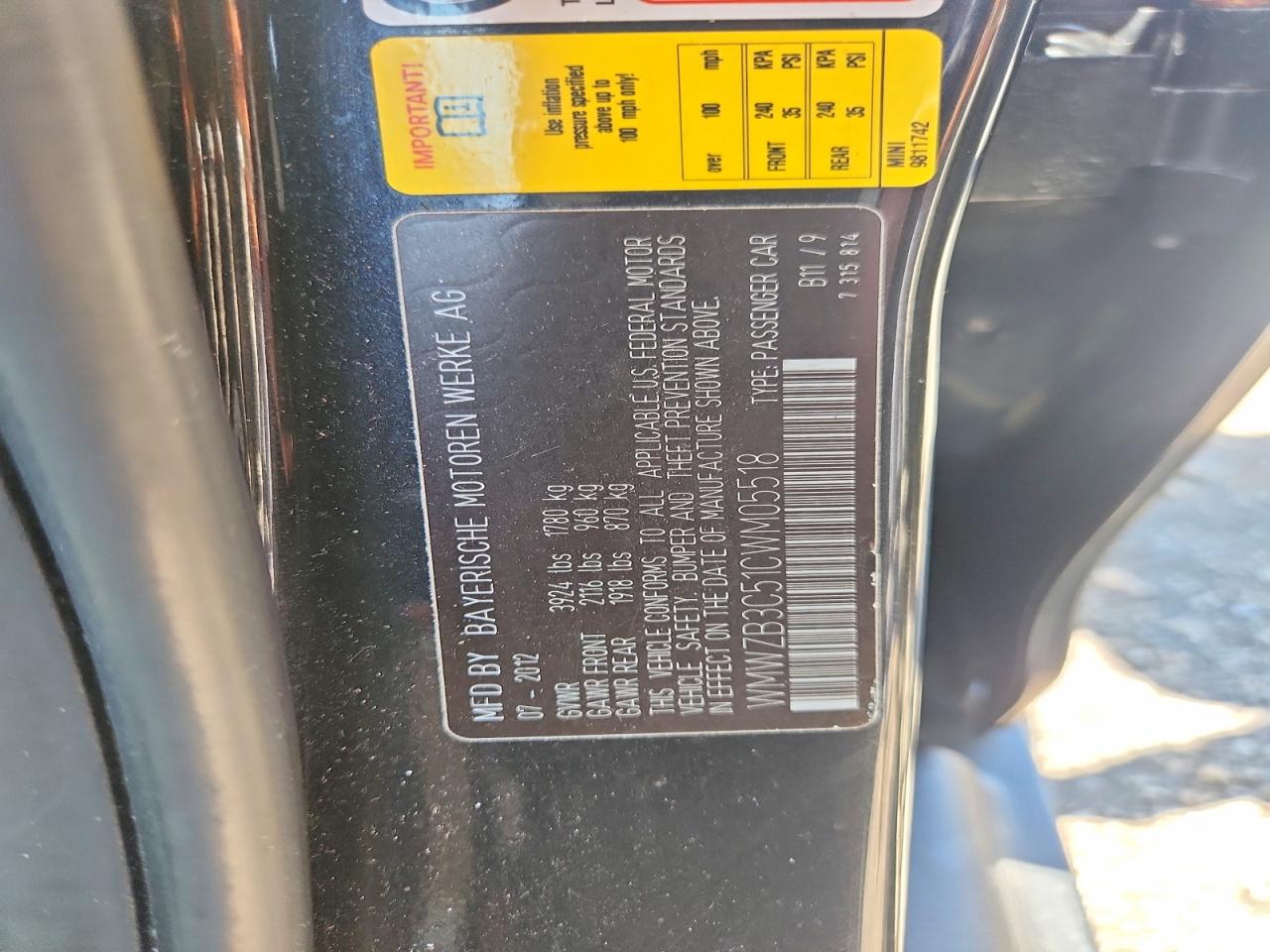 2012 Mini Cooper Countryman Black vin: WMWZB3C51CWM05518