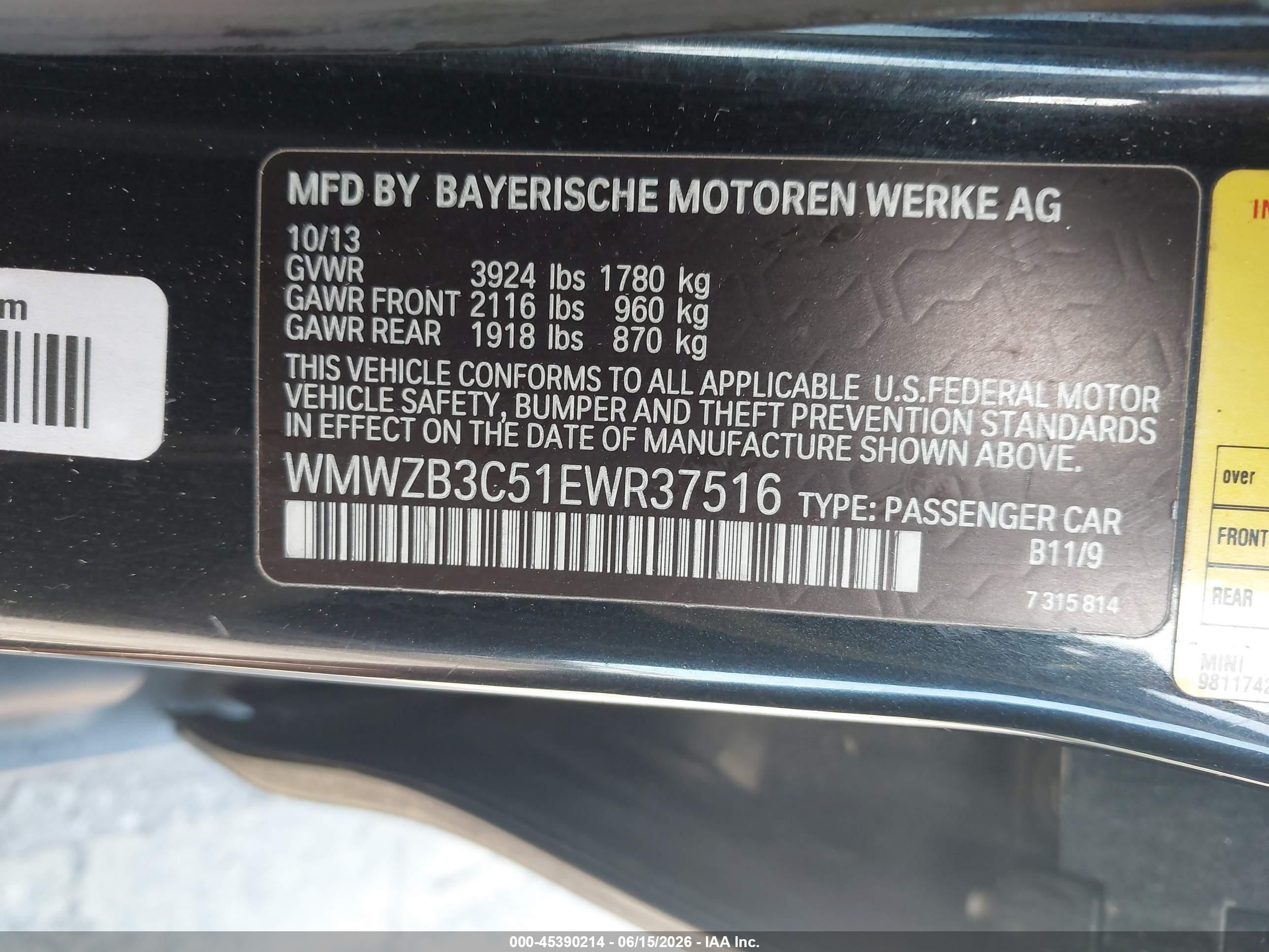 2014 Mini Countryman Cooper Black vin: WMWZB3C51EWR37516