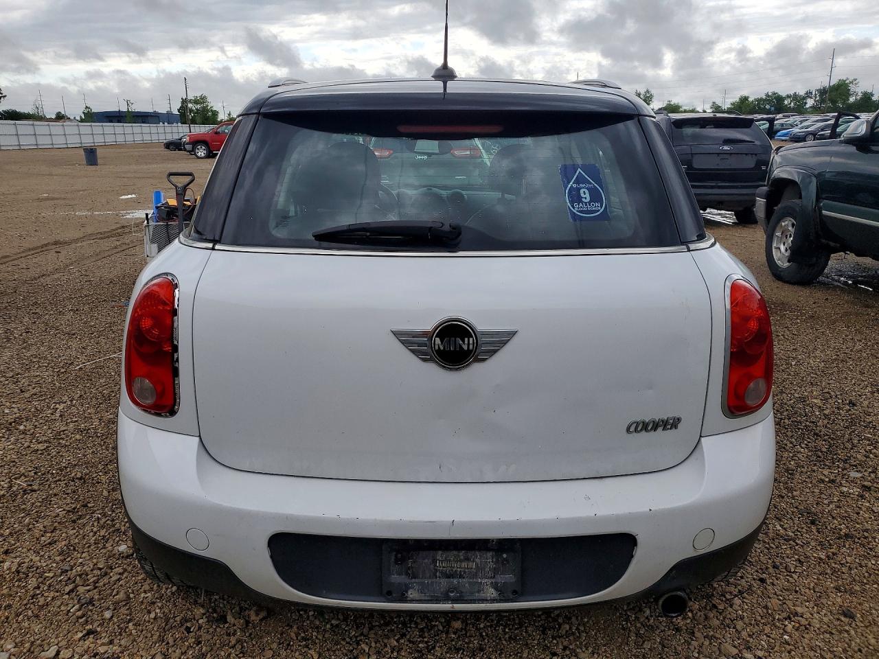 2012 Mini Cooper Countryman White vin: WMWZB3C52CWM03017