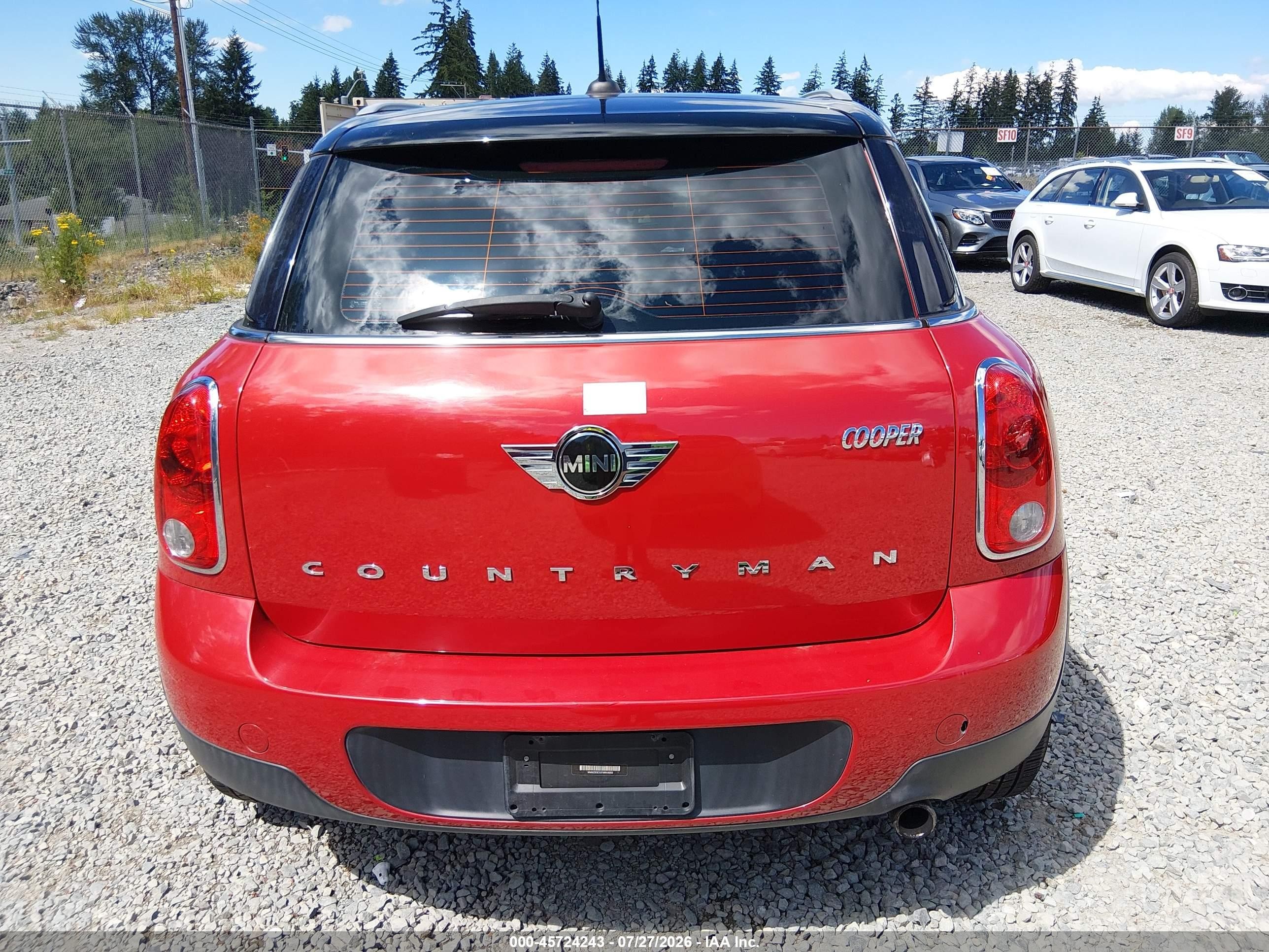 2015 Mini Countryman Cooper Красный vin: WMWZB3C52FWR44959