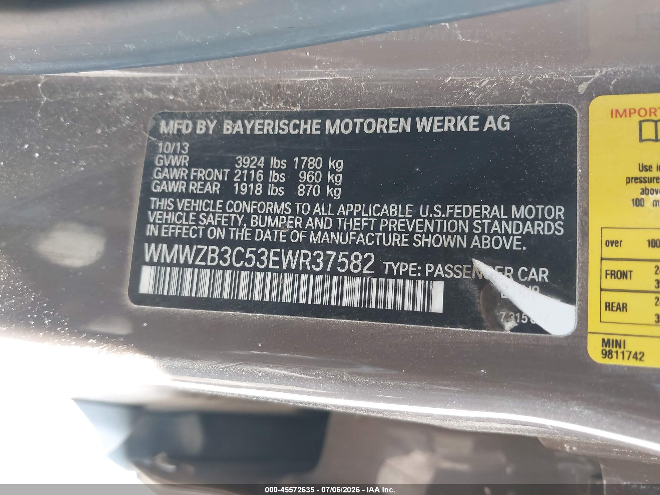 2014 Mini Countryman Cooper Brown vin: WMWZB3C53EWR37582