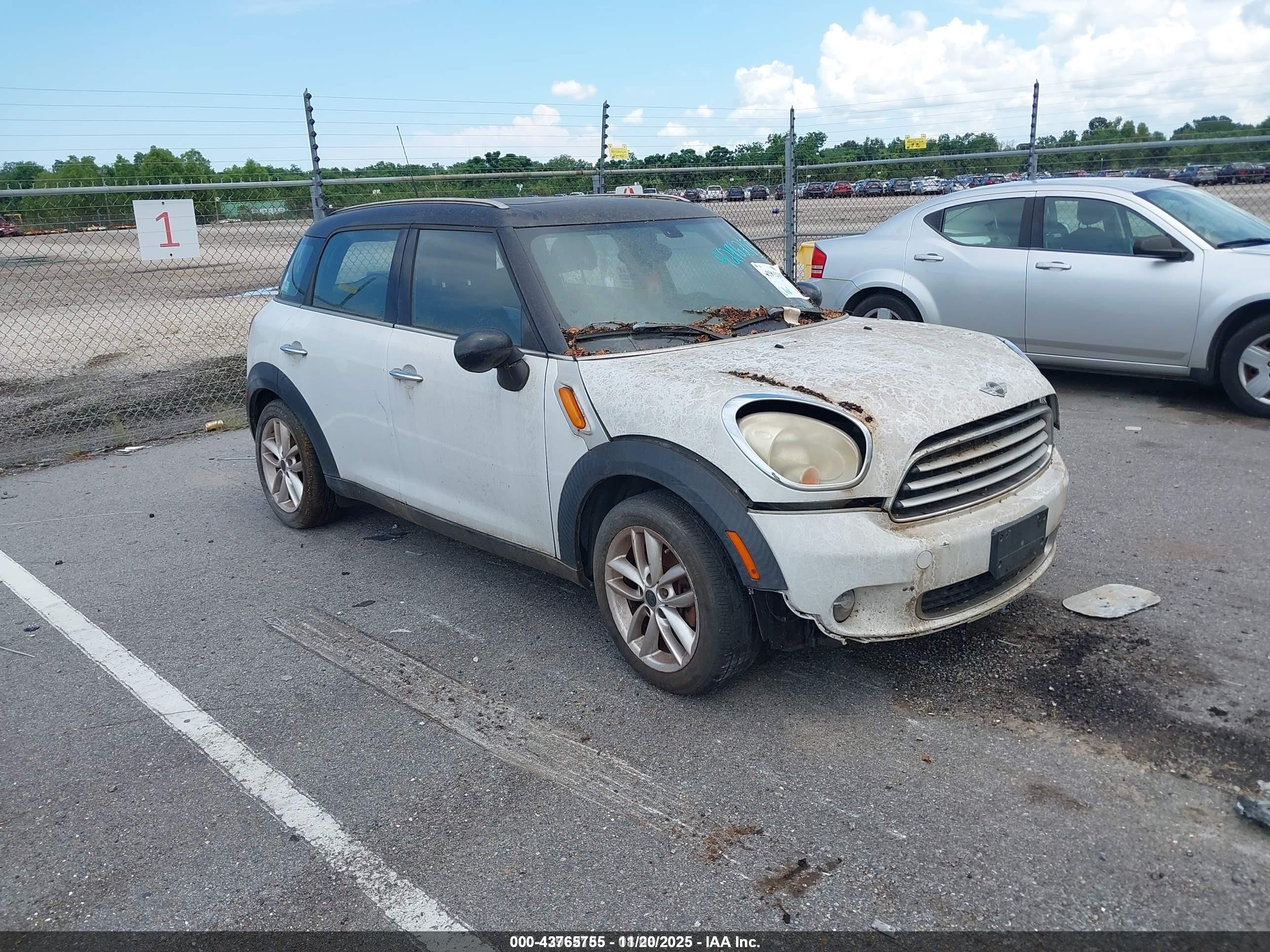 2012 Mini Cooper Countryman   Белый vin: WMWZB3C54CWM05948