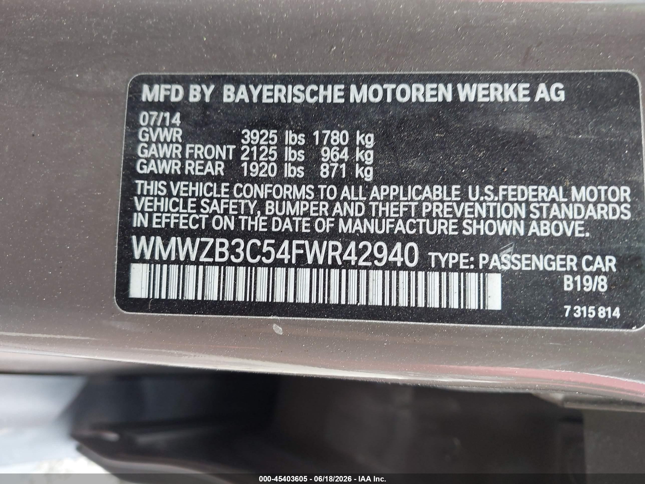 2015 Mini Countryman Cooper Brown vin: WMWZB3C54FWR42940