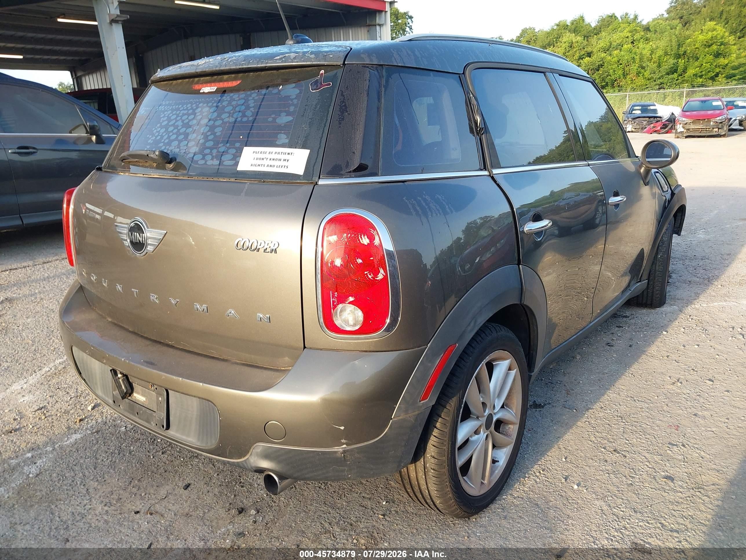 2014 Mini Countryman Cooper Gray vin: WMWZB3C55EWR40094