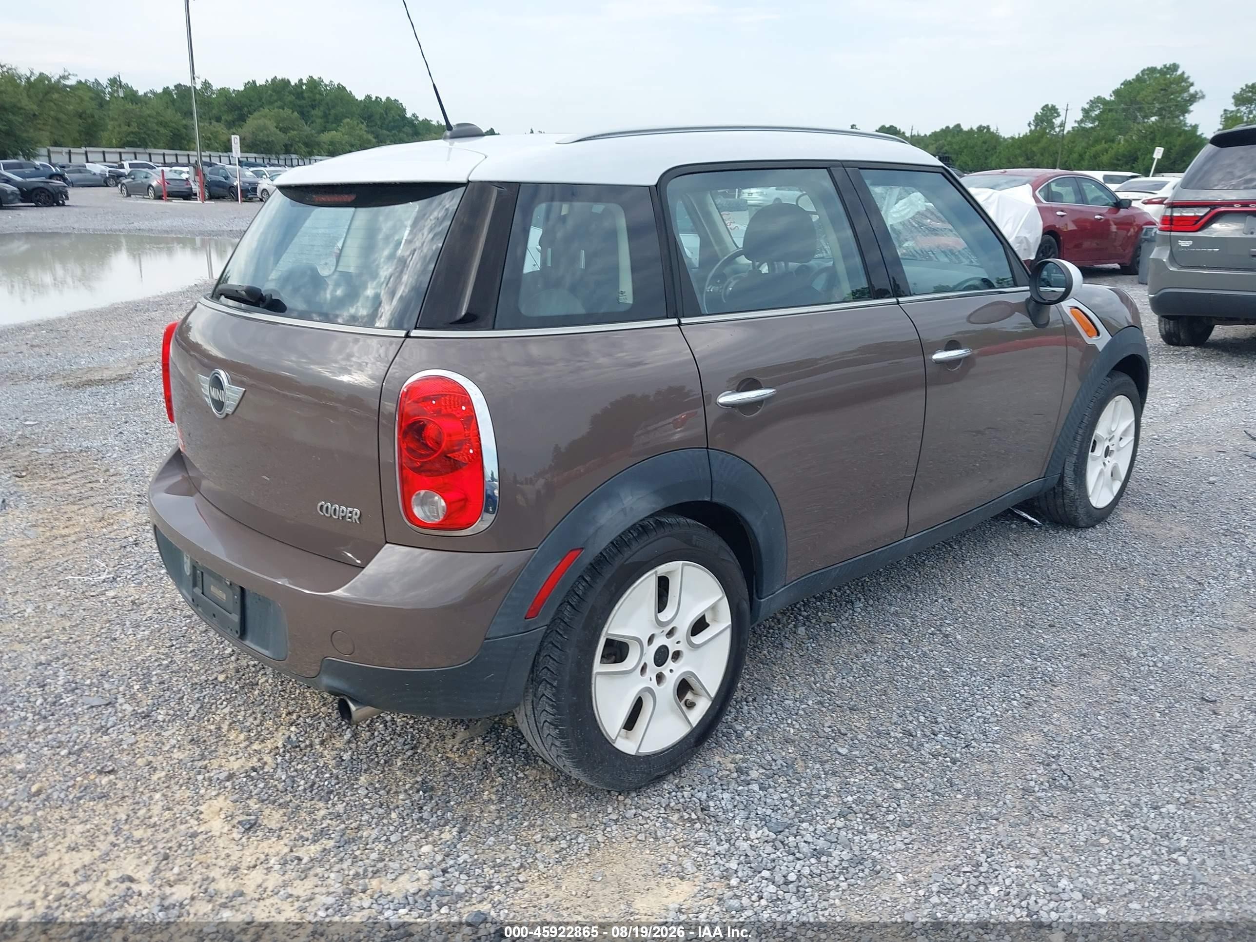 2012 Mini Cooper Countryman   Brown vin: WMWZB3C56CWM04722