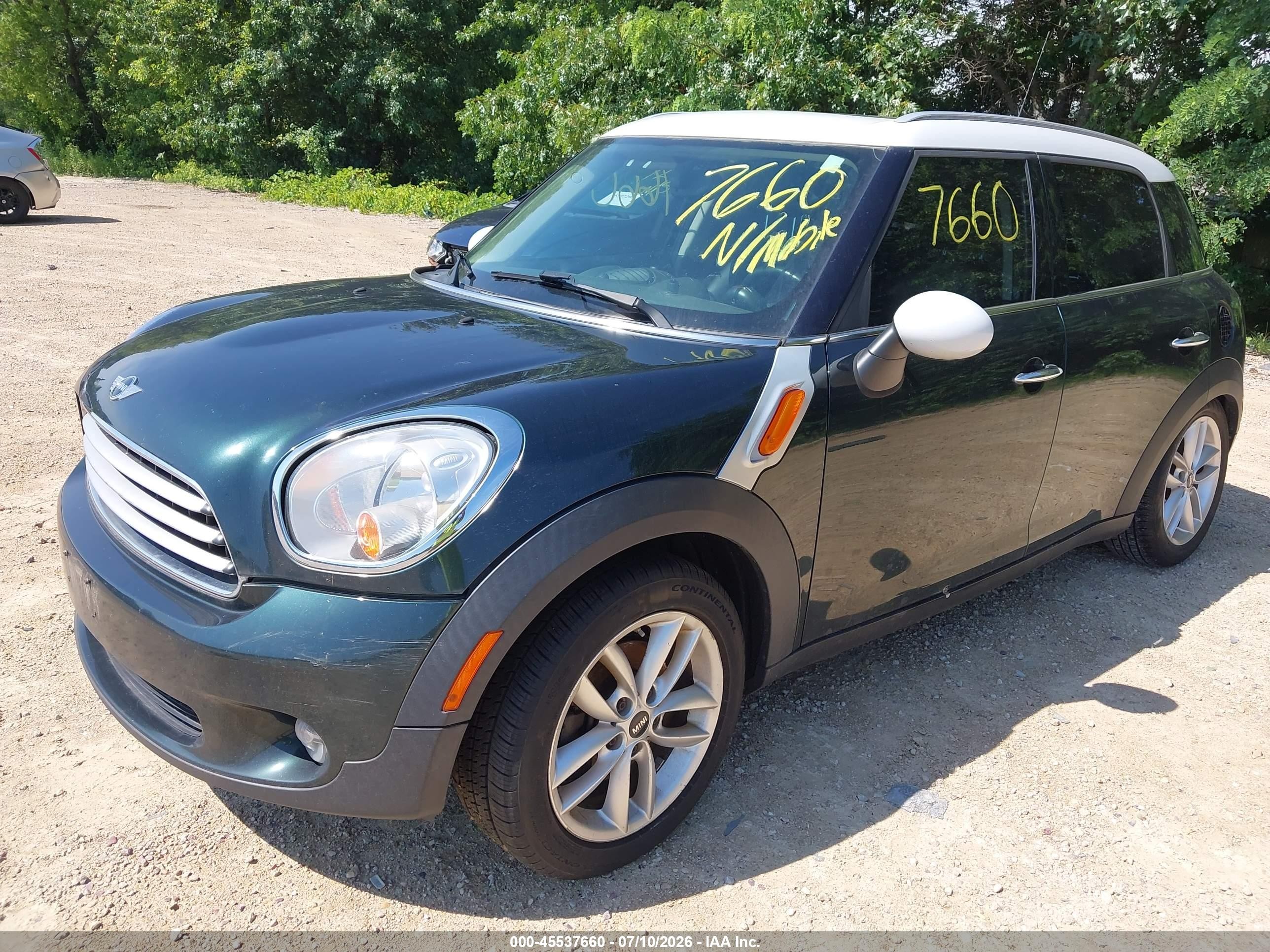2013 Mini Countryman Cooper Blue vin: WMWZB3C56DWM07203