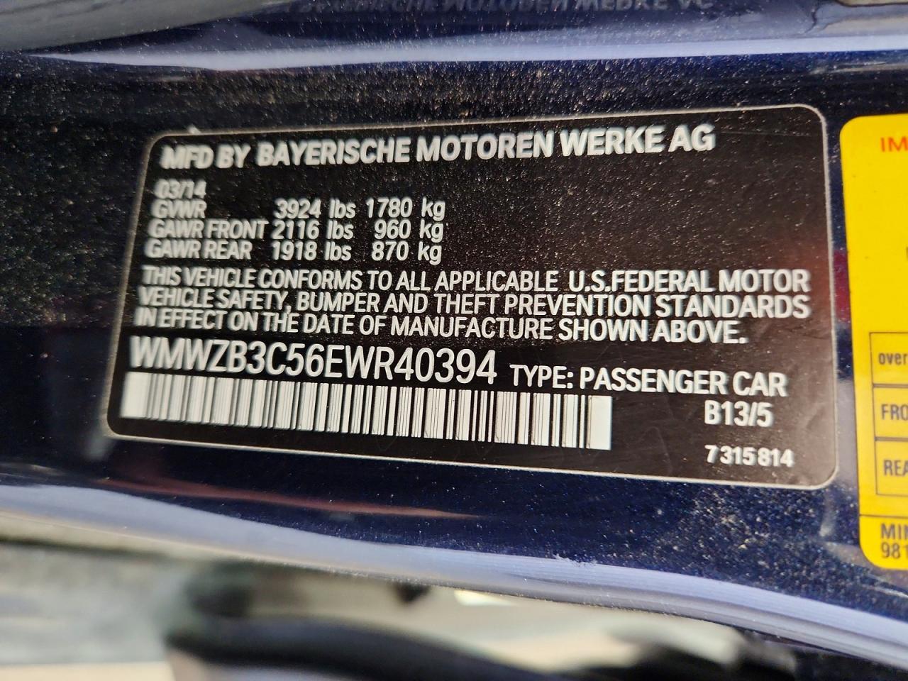 2014 Mini Cooper Countryman Blue vin: WMWZB3C56EWR40394