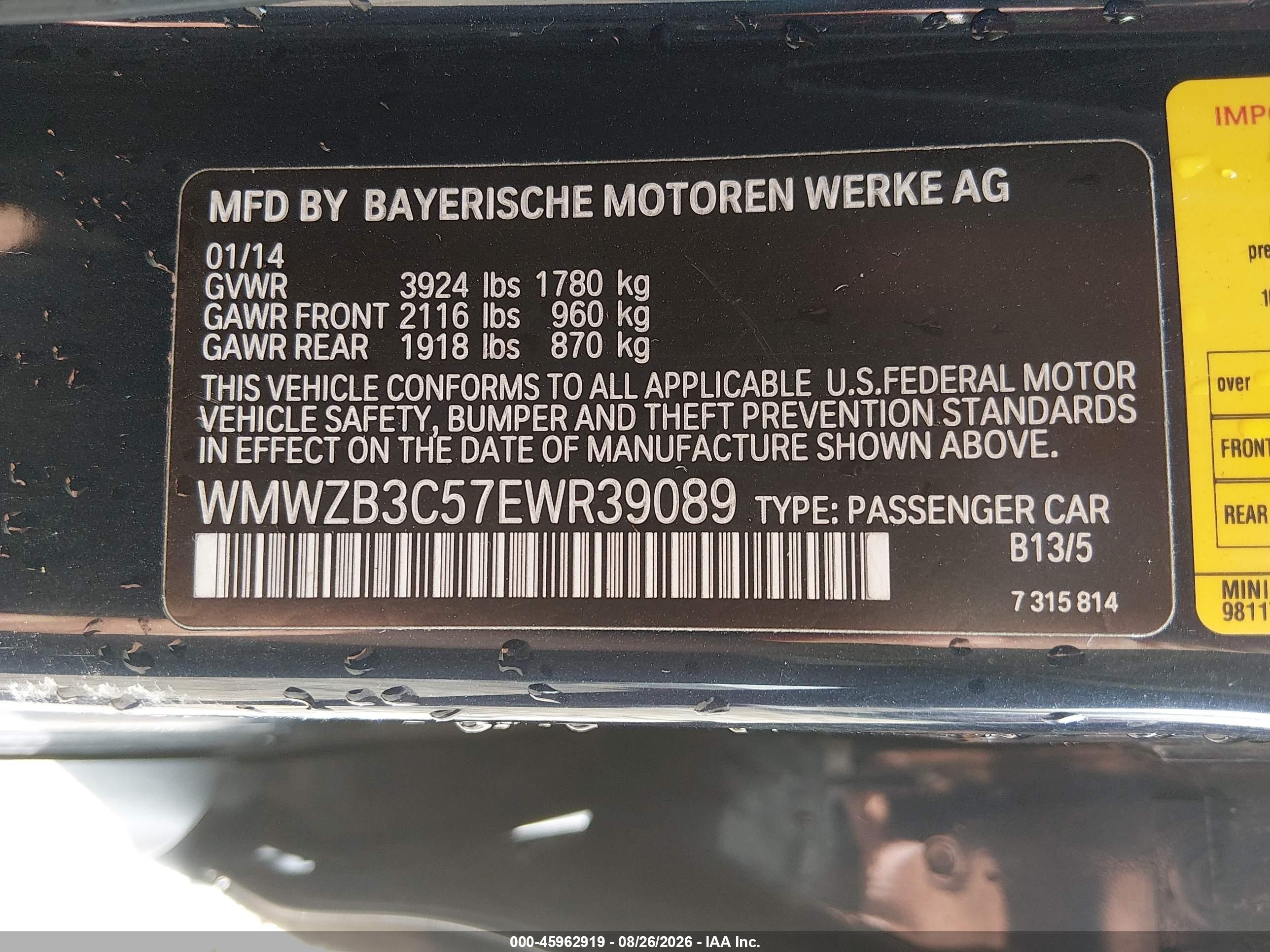 2014 Mini Cooper Countryman Cooper (m6) Blue vin: WMWZB3C57EWR39089