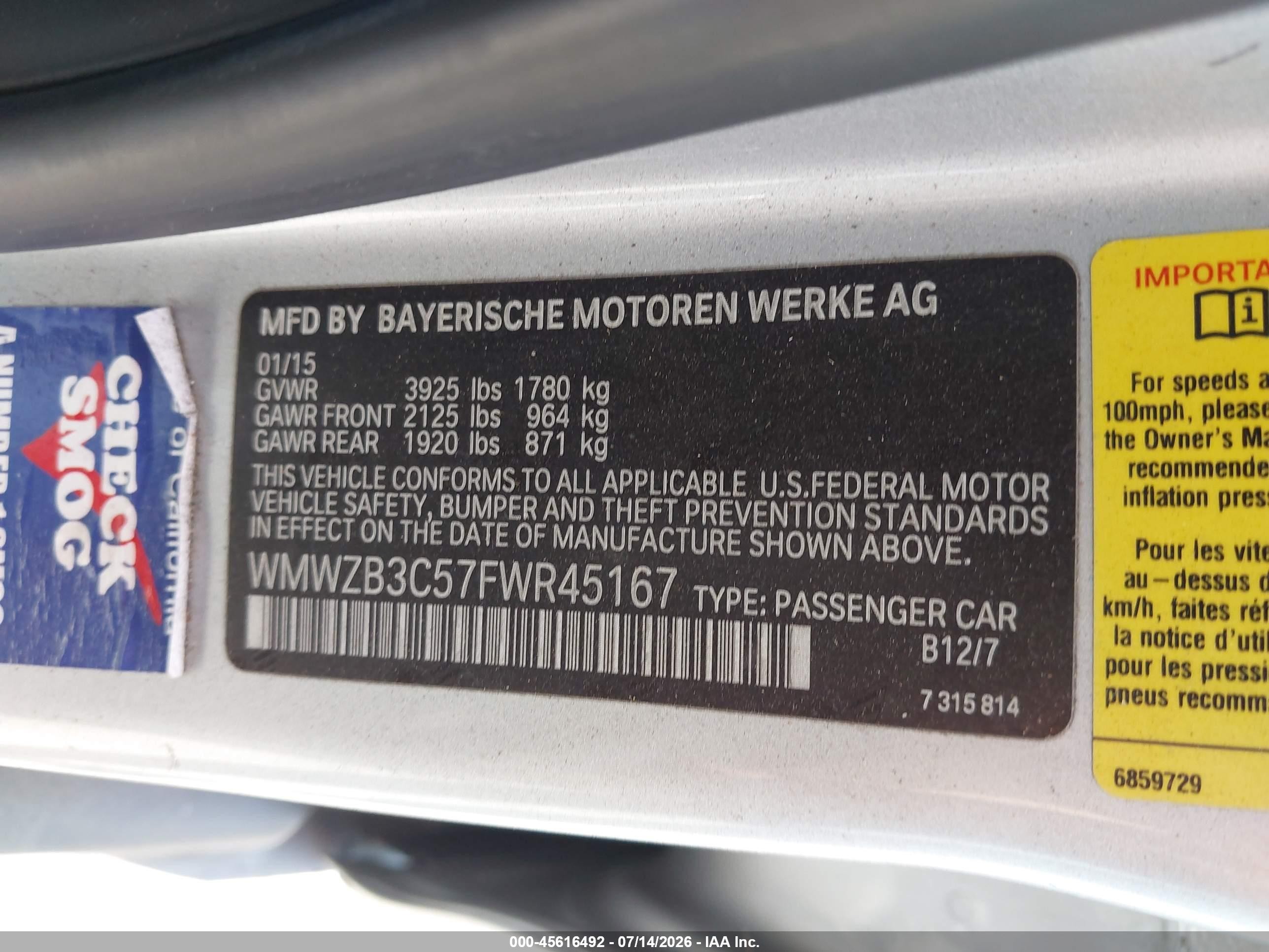 2015 Mini Countryman Cooper Silver vin: WMWZB3C57FWR45167