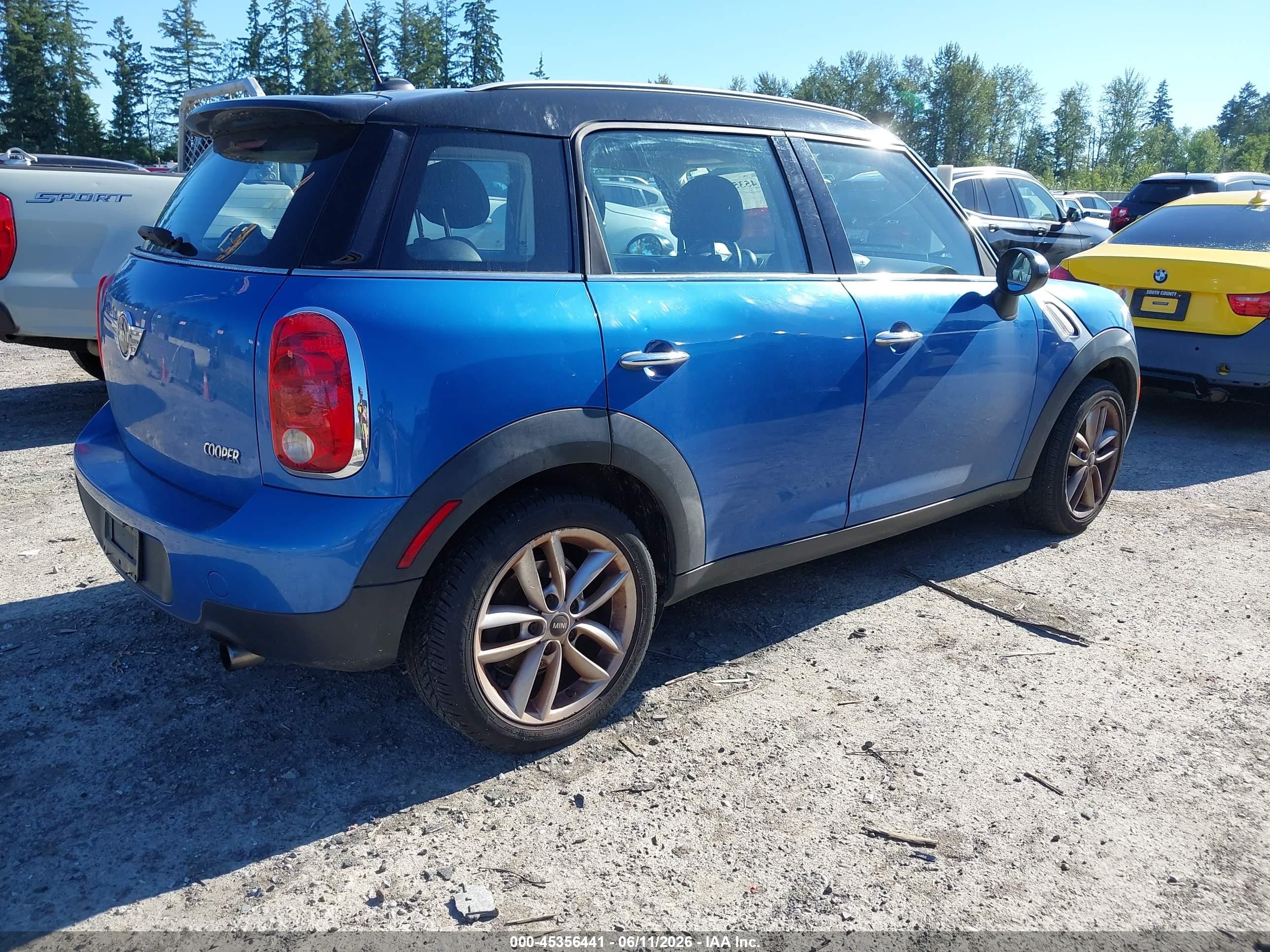 2011 Mini Cooper Countryman   Blue vin: WMWZB3C5XBWH94967