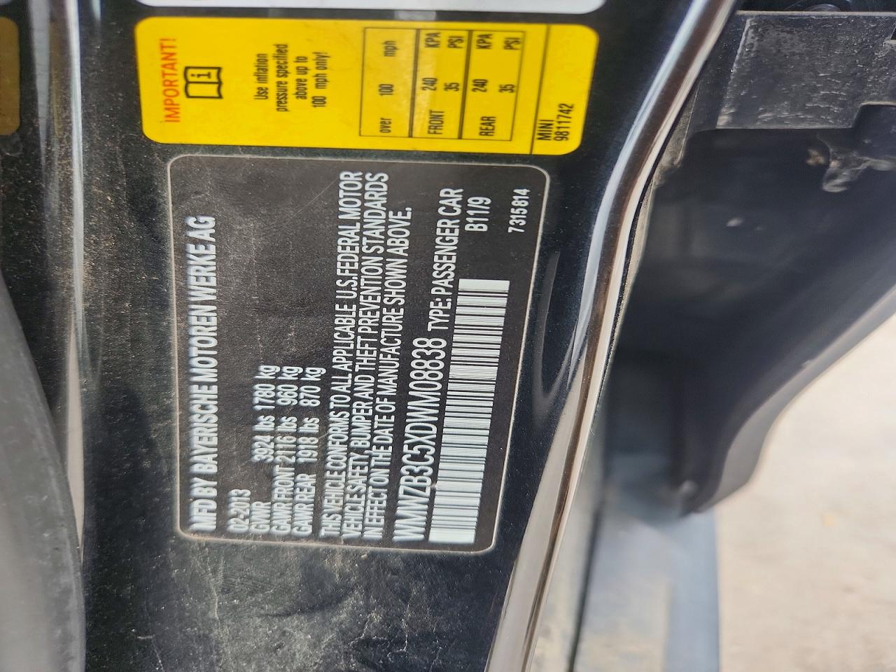 2013 Mini Cooper Countryman Black vin: WMWZB3C5XDWM08838