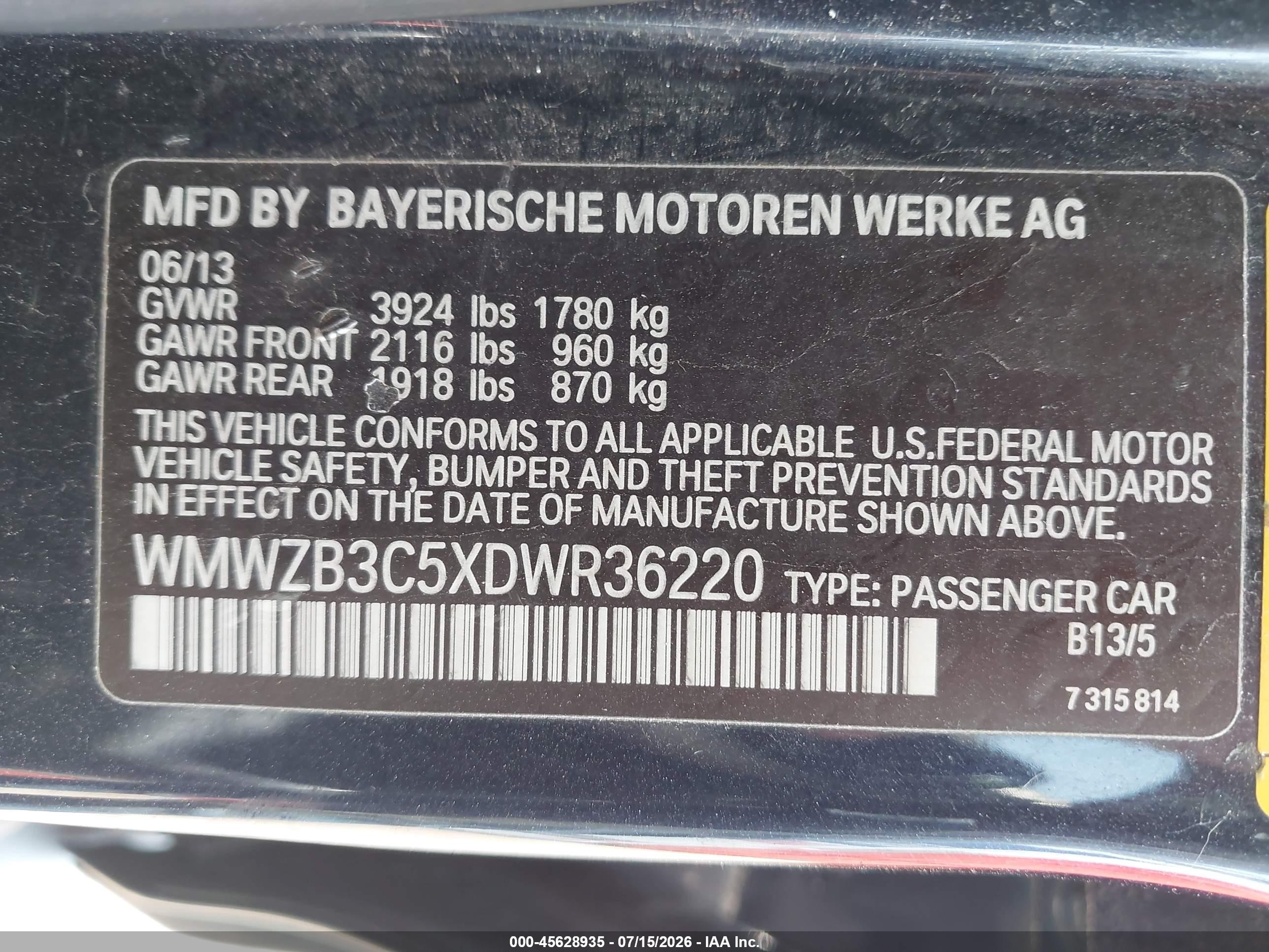 2013 Mini Countryman Cooper Black vin: WMWZB3C5XDWR36220