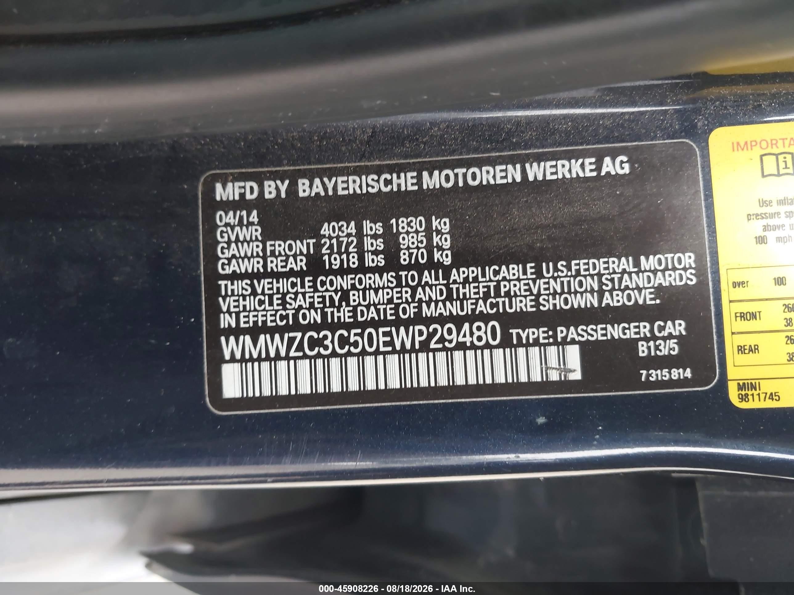 2014 Mini Countryman Cooper S Dark Blue vin: WMWZC3C50EWP29480