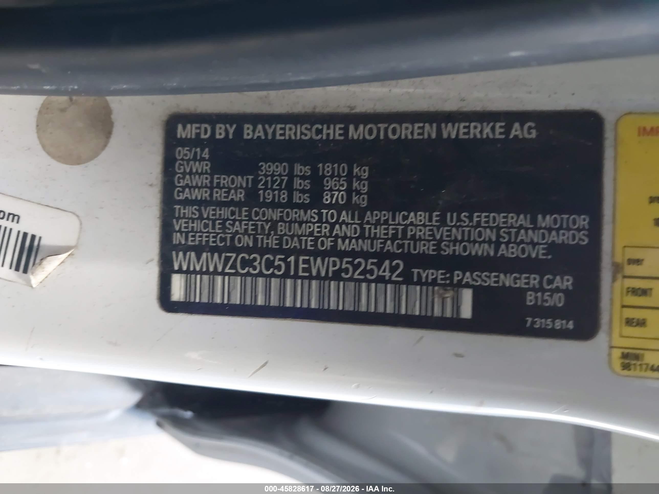 2014 Mini Countryman Cooper S Белый vin: WMWZC3C51EWP52542