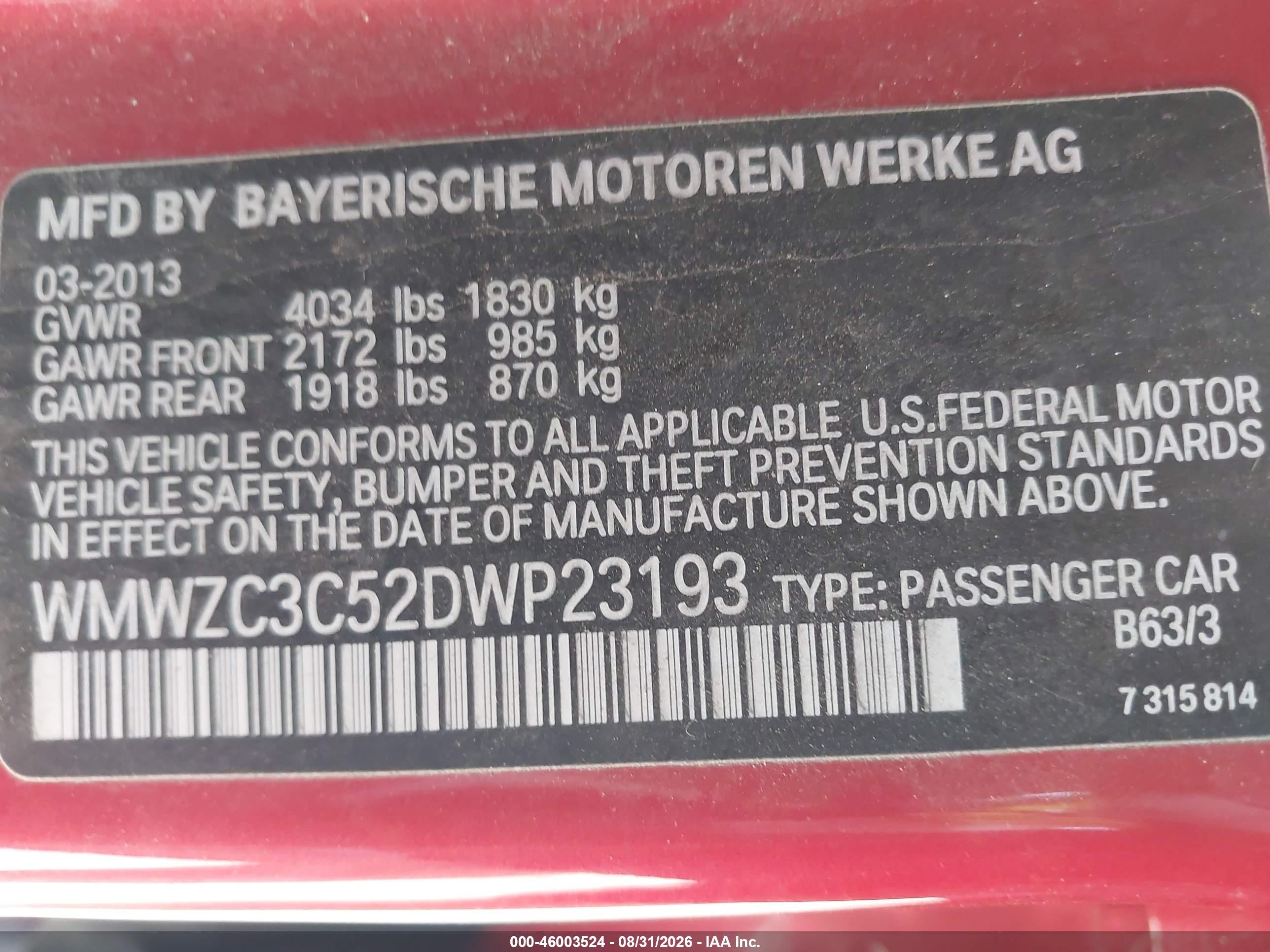 2013 Mini Countryman Cooper S Red vin: WMWZC3C52DWP23193