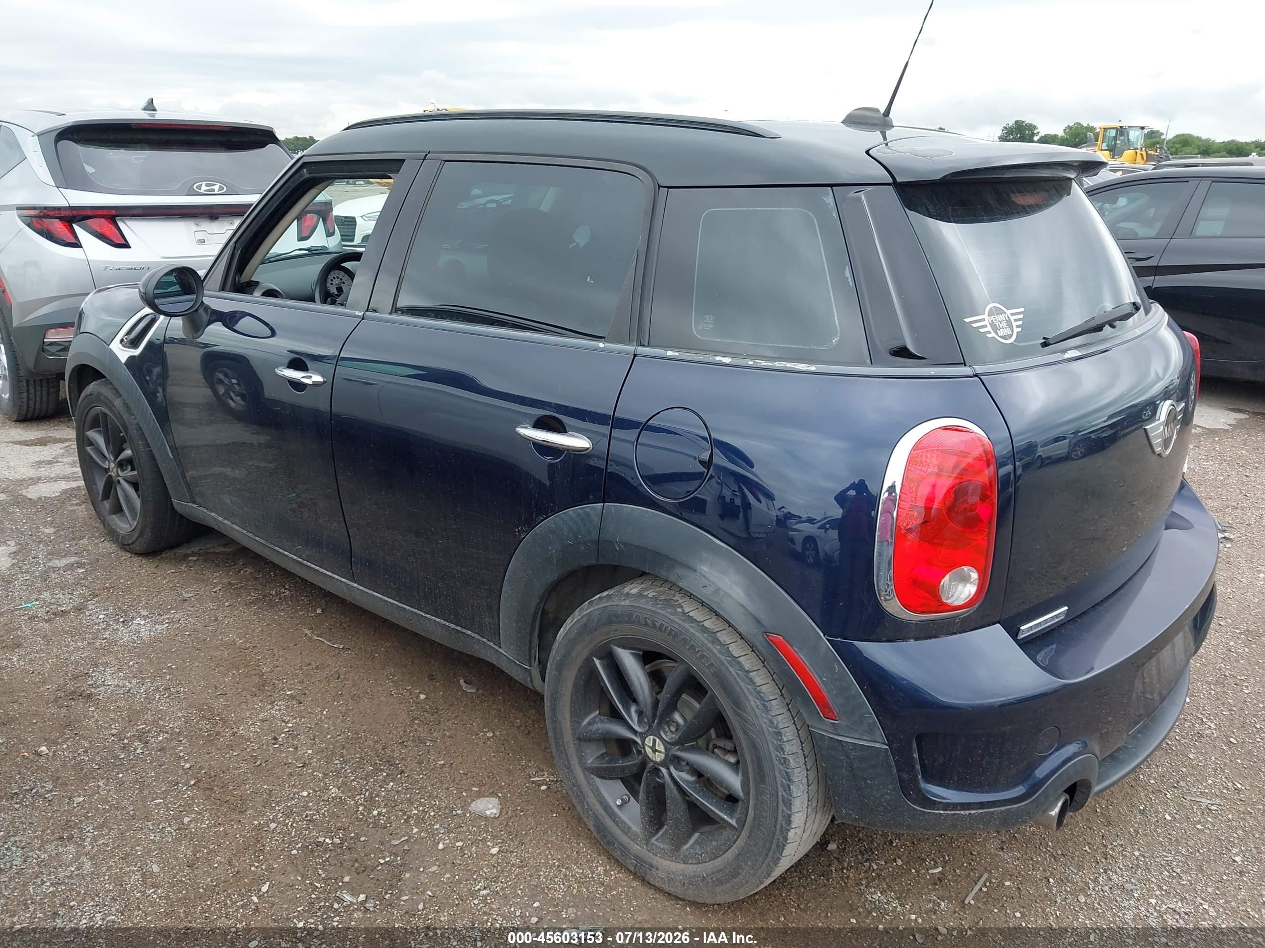 2012 Mini Cooper S Countryman   Dark Blue vin: WMWZC3C54CWL84726