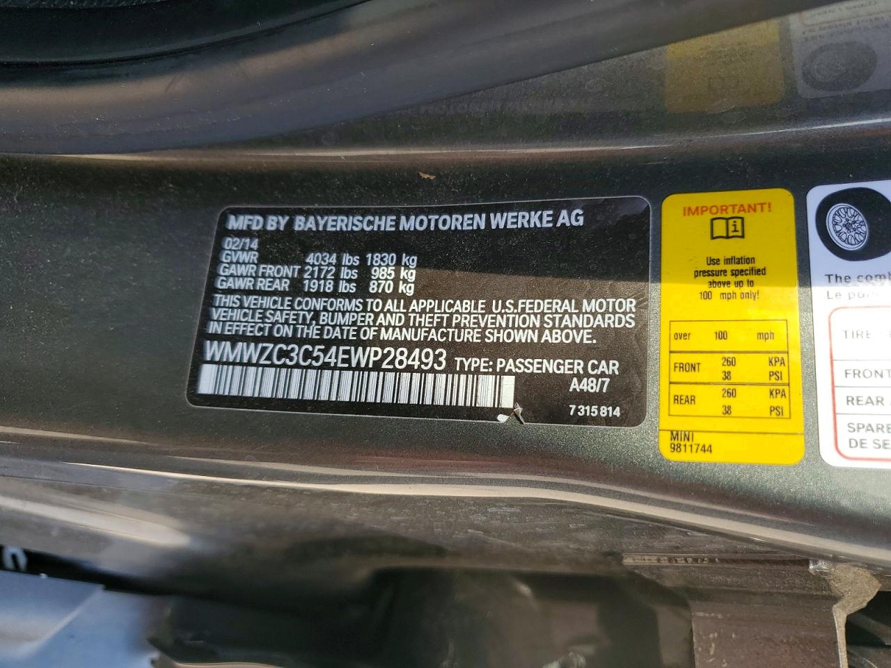2014 Mini Cooper S Countryman Gray vin: WMWZC3C54EWP28493