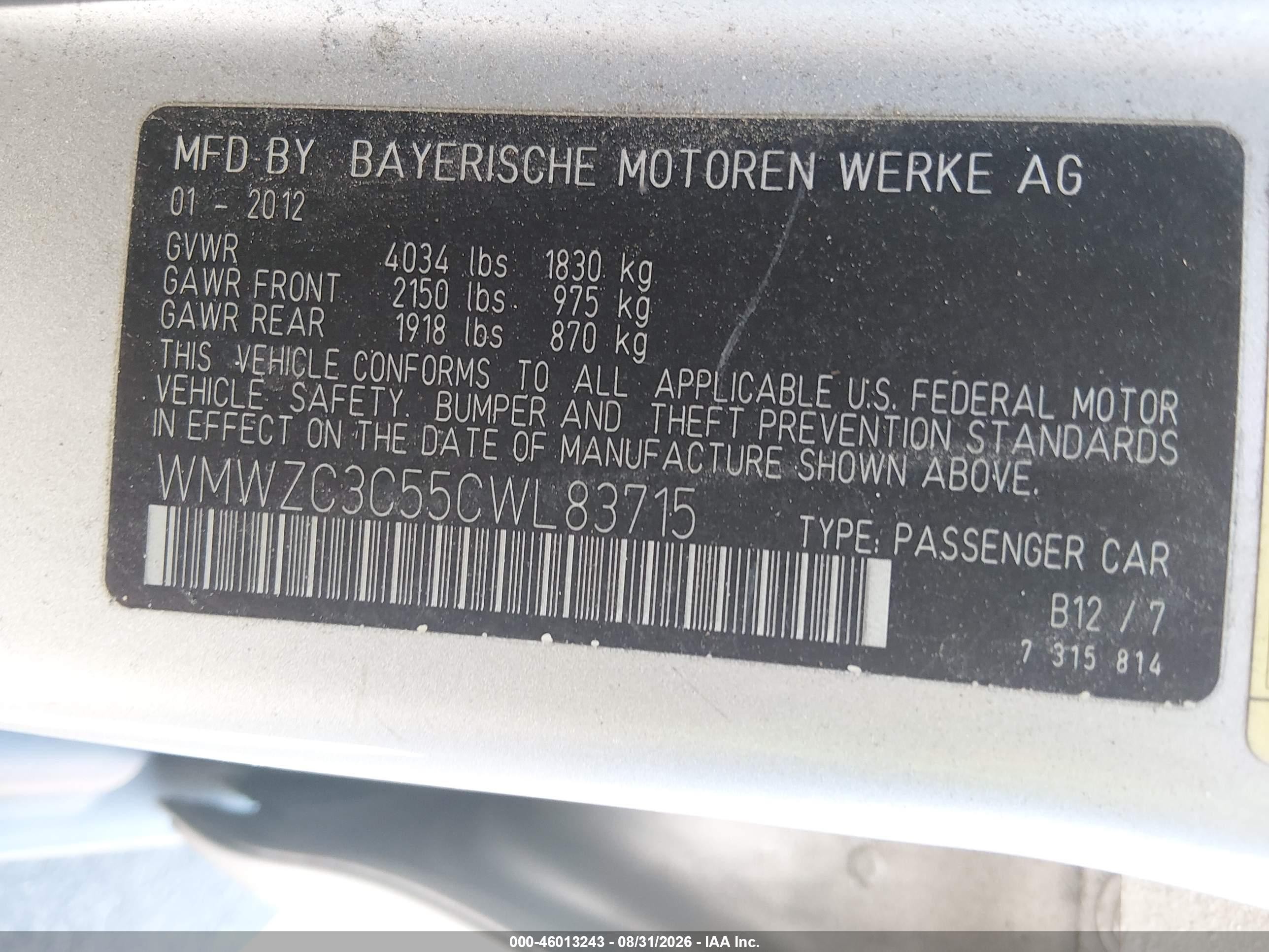 2012 Mini Cooper S Countryman   Silver vin: WMWZC3C55CWL83715