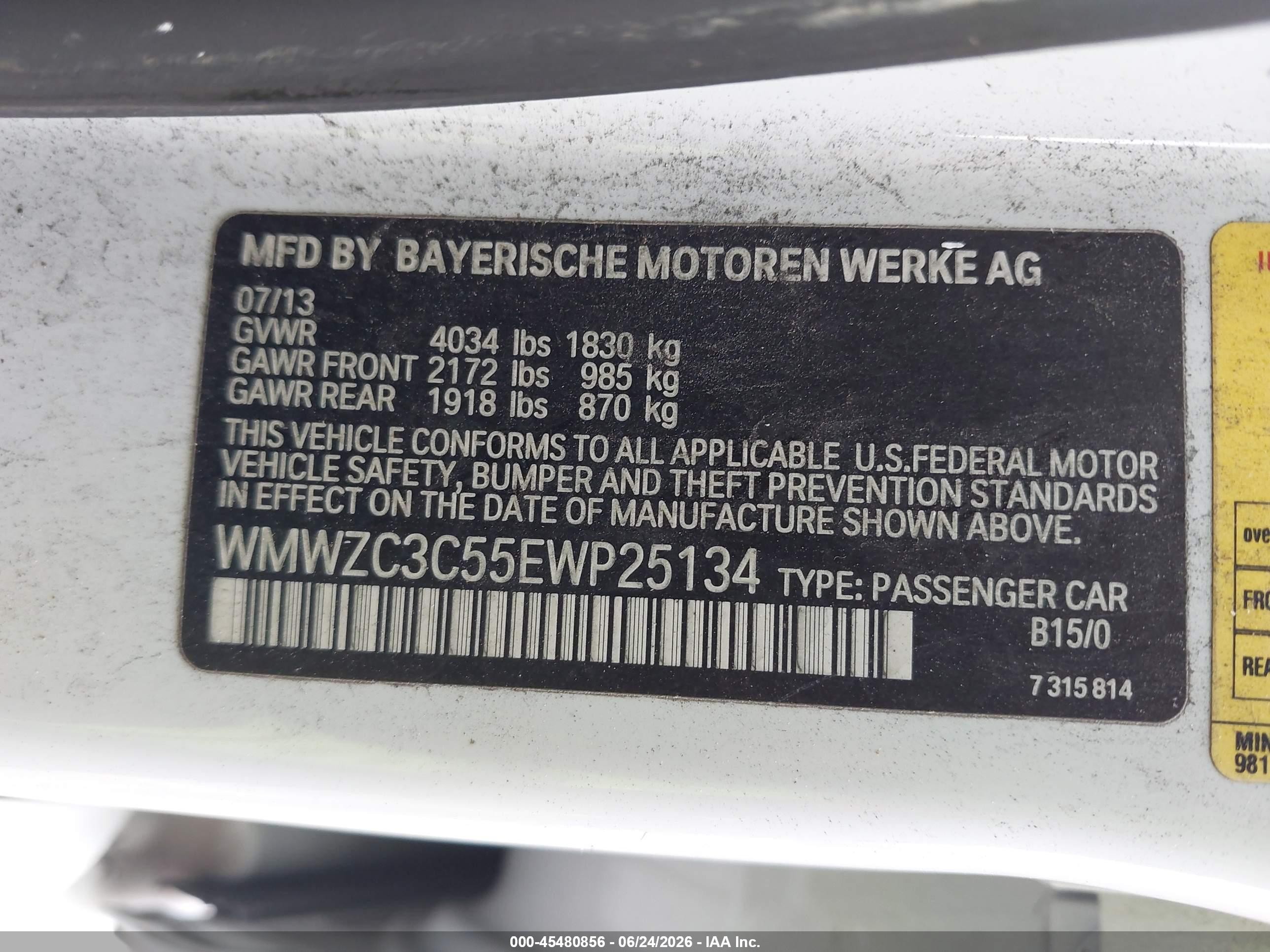2014 Mini Countryman Cooper S White vin: WMWZC3C55EWP25134