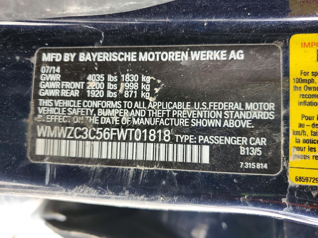 2015 Mini Cooper S Countryman Blue vin: WMWZC3C56FWT01818