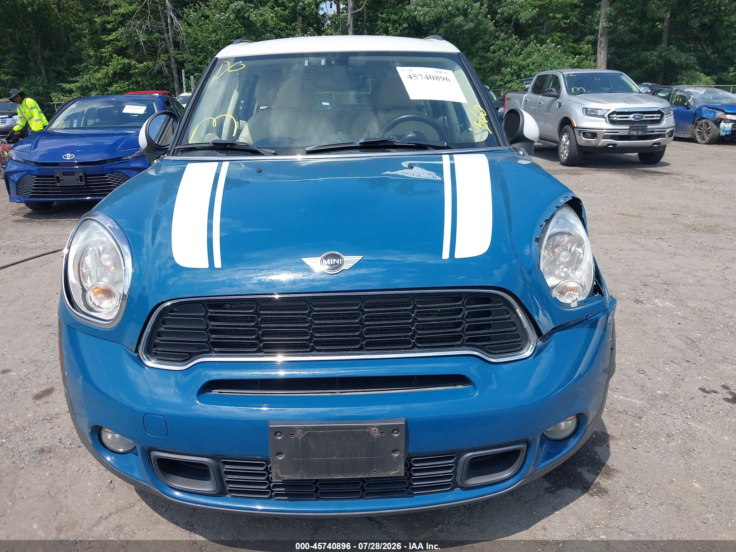 2011 Mini Cooper S Countryman   Blue vin: WMWZC3C57BWL80314