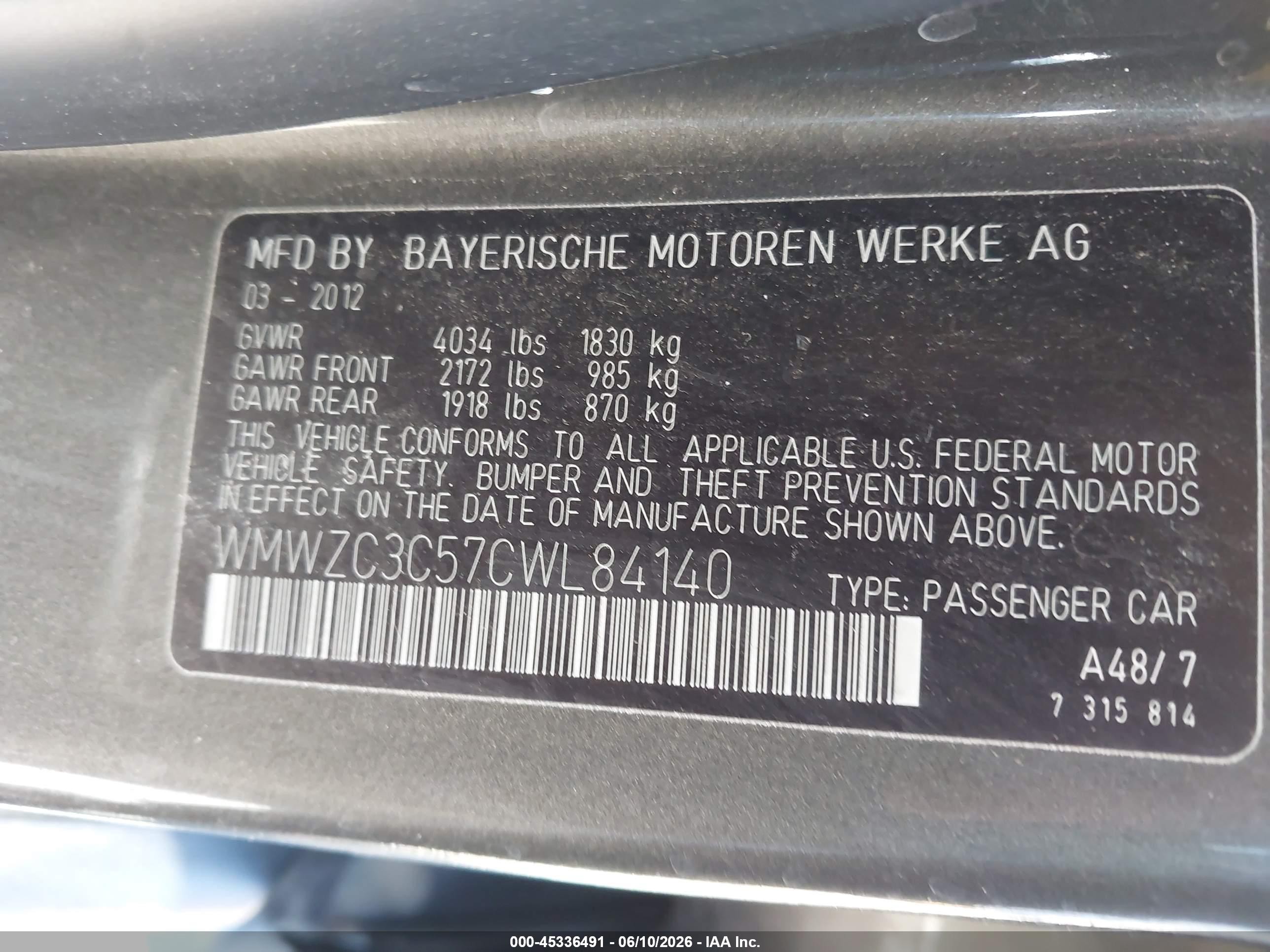 2012 Mini Cooper S Countryman   Gray vin: WMWZC3C57CWL84140