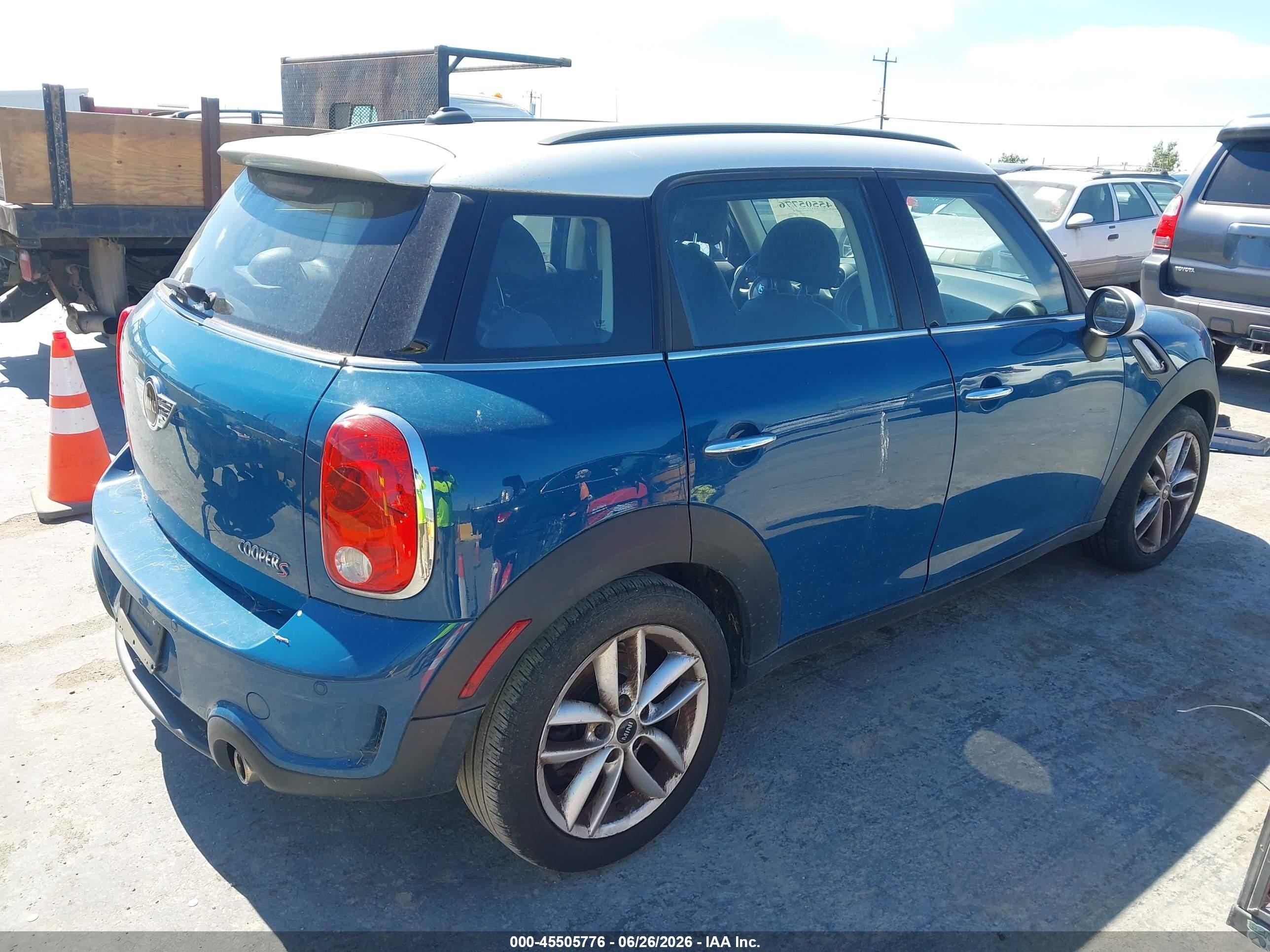 2012 Mini Cooper S Countryman   Blue vin: WMWZC3C57CWL85403