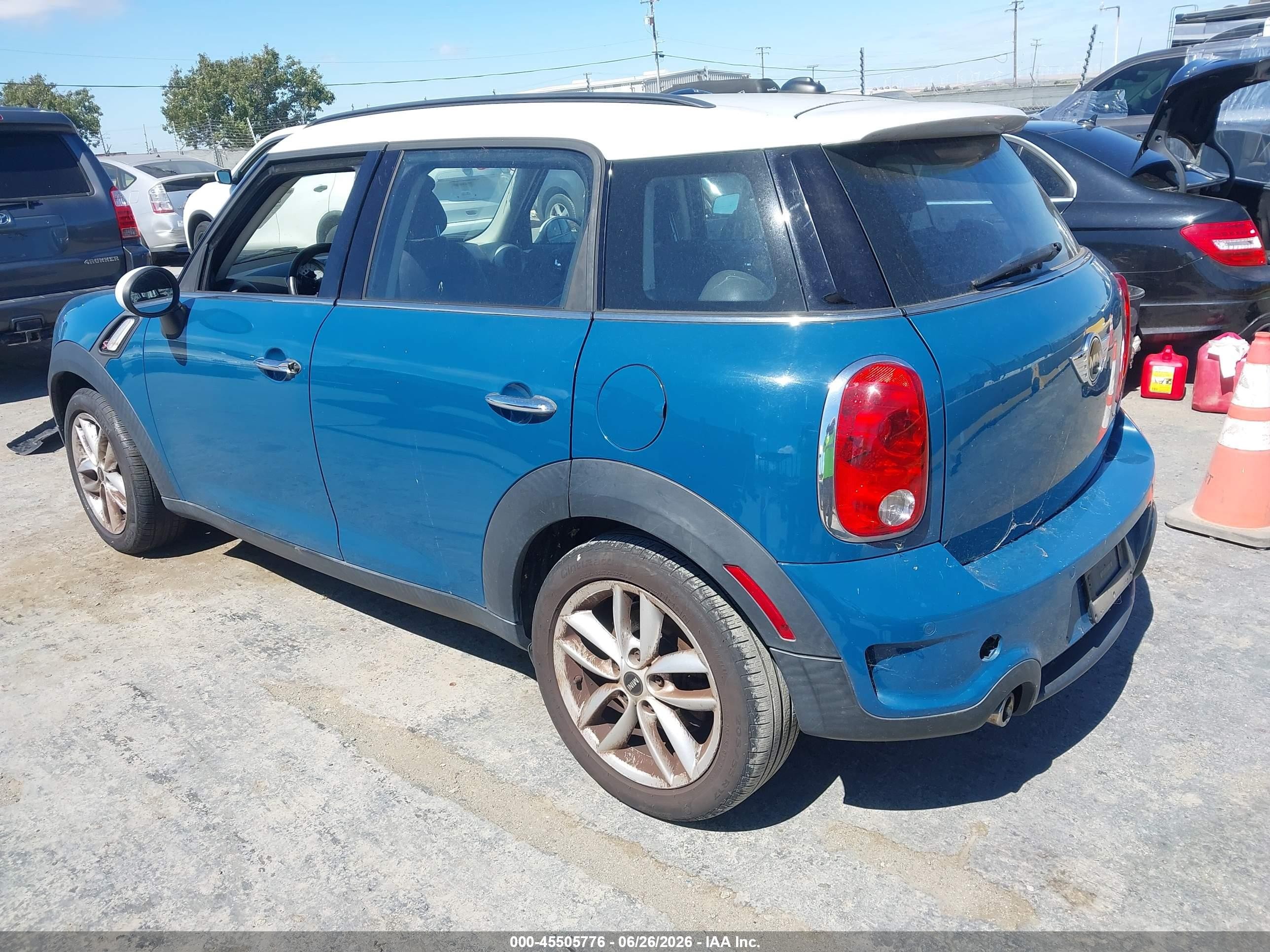 2012 Mini Cooper S Countryman   Blue vin: WMWZC3C57CWL85403
