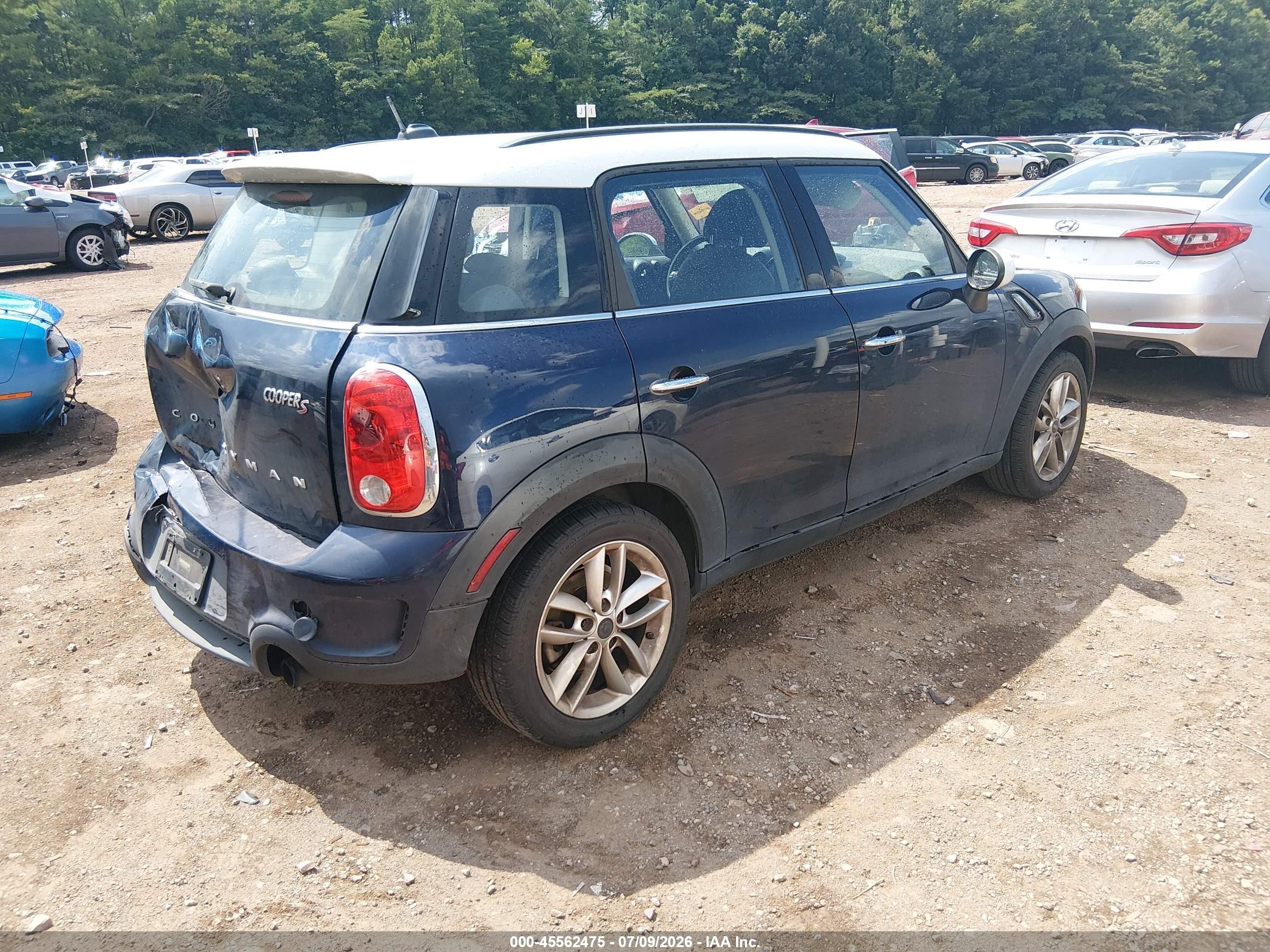 2013 Mini Countryman Cooper S Синий vin: WMWZC3C57DWP24923