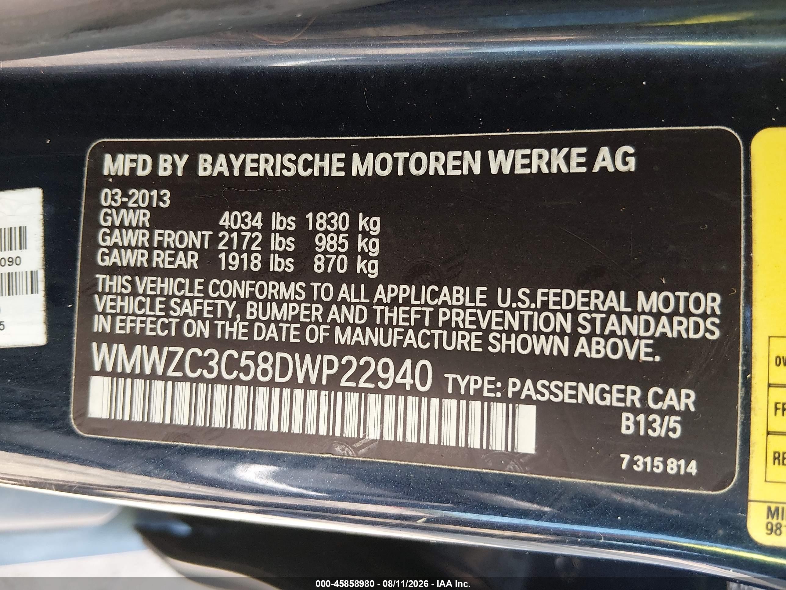 2013 Mini Countryman Cooper S Blue vin: WMWZC3C58DWP22940