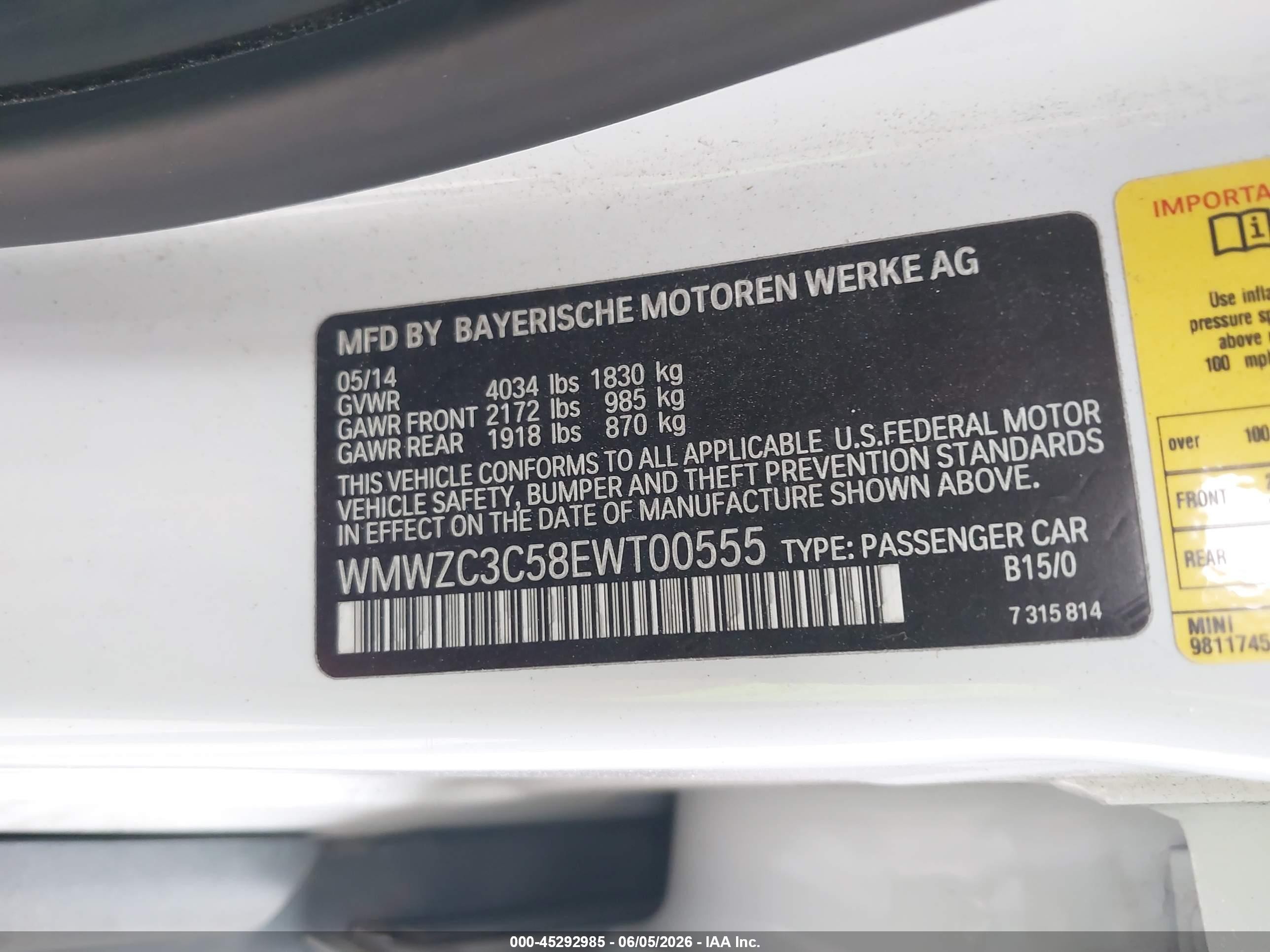 2014 Mini Countryman Cooper S Белый vin: WMWZC3C58EWT00555