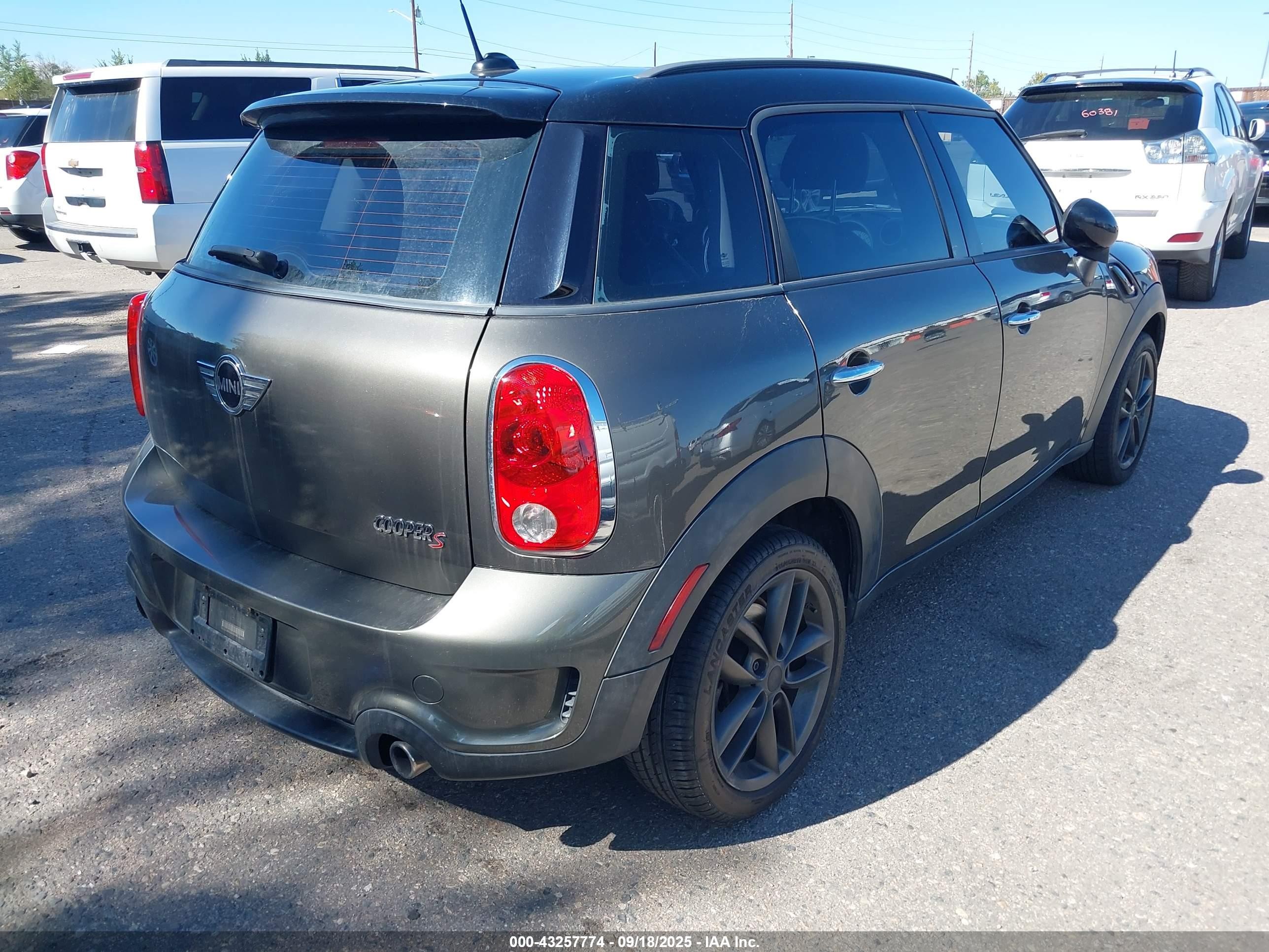 2011 Mini Cooper S Countryman   Gray vin: WMWZC3C5XBWL79481