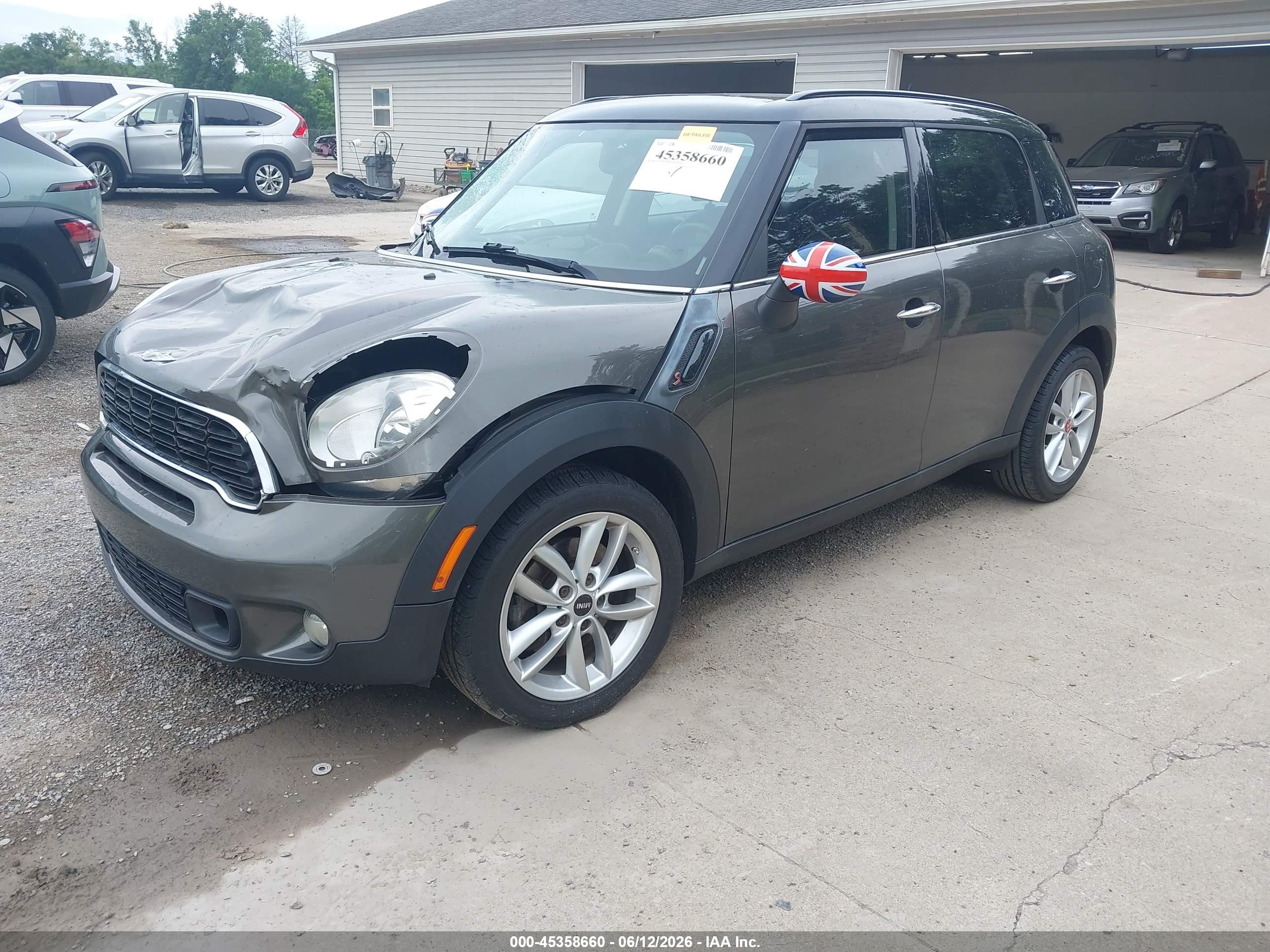2012 Mini Cooper S Countryman   Gray vin: WMWZC3C5XCWL87680