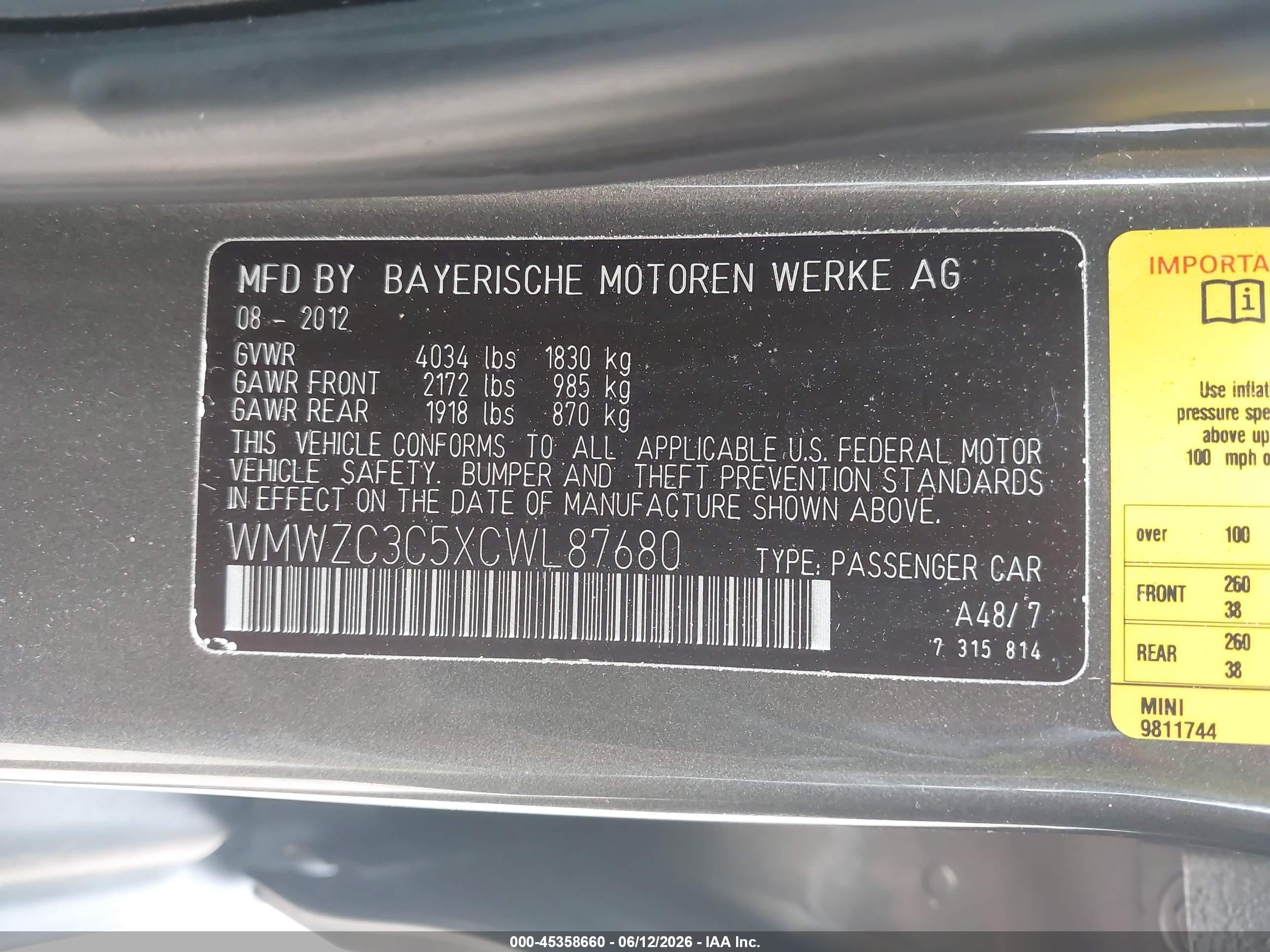 2012 Mini Cooper S Countryman   Gray vin: WMWZC3C5XCWL87680