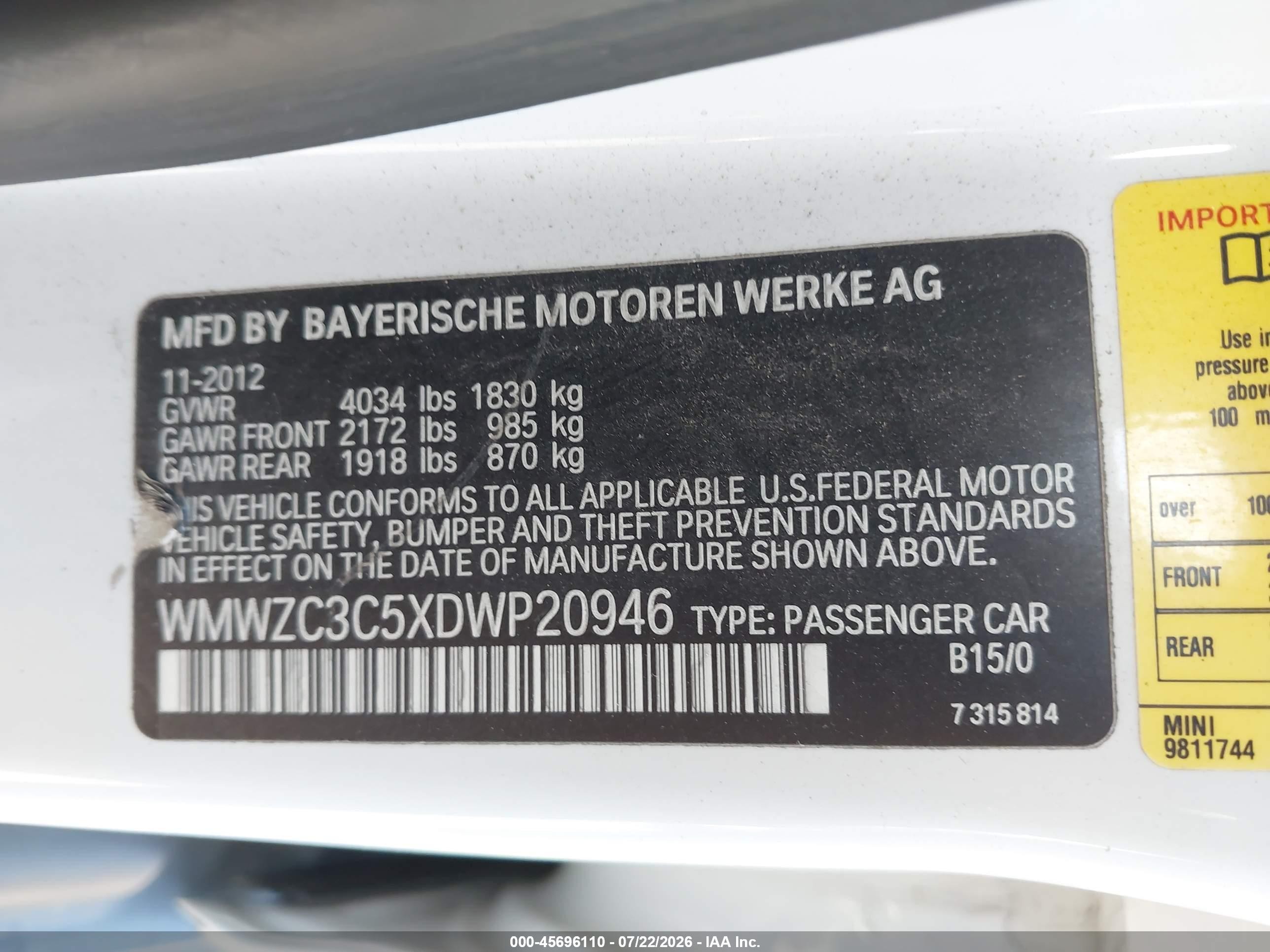 2013 Mini Countryman Cooper S Gray vin: WMWZC3C5XDWP20946