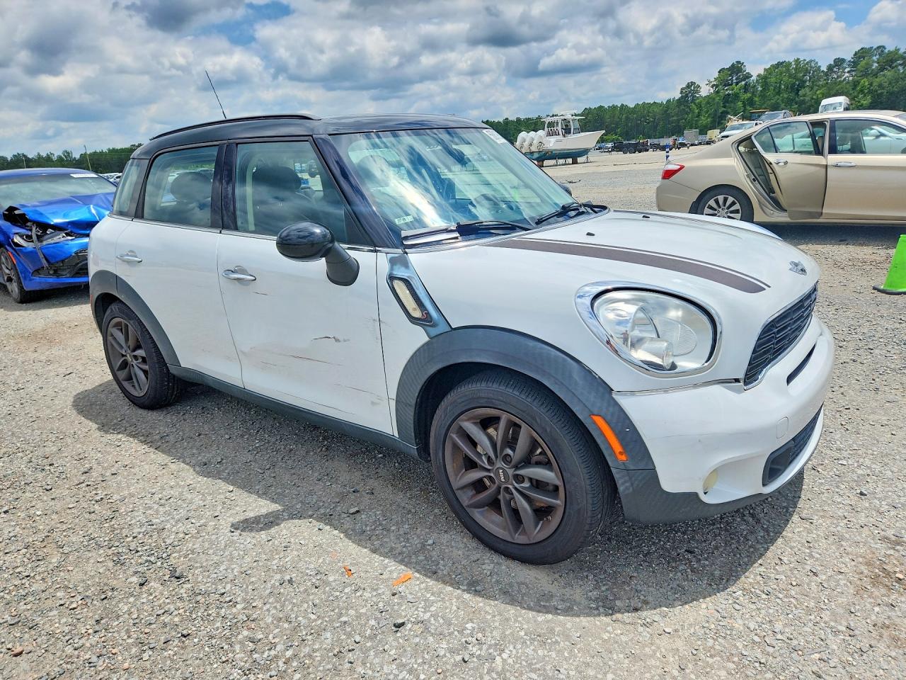 2014 Mini Cooper S Countryman White vin: WMWZC3C5XEWP28899