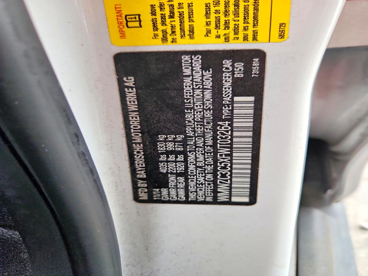 2015 Mini Cooper S Countryman White vin: WMWZC3C5XFWT03264