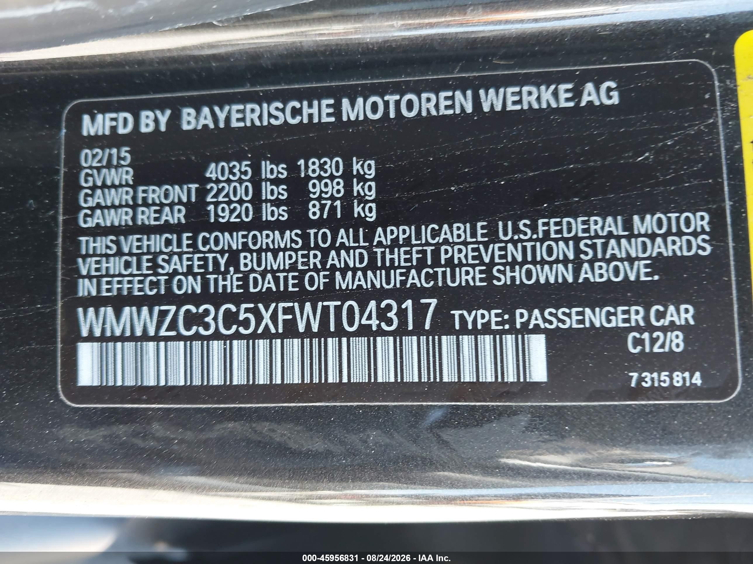 2015 Mini Countryman Cooper S Black vin: WMWZC3C5XFWT04317