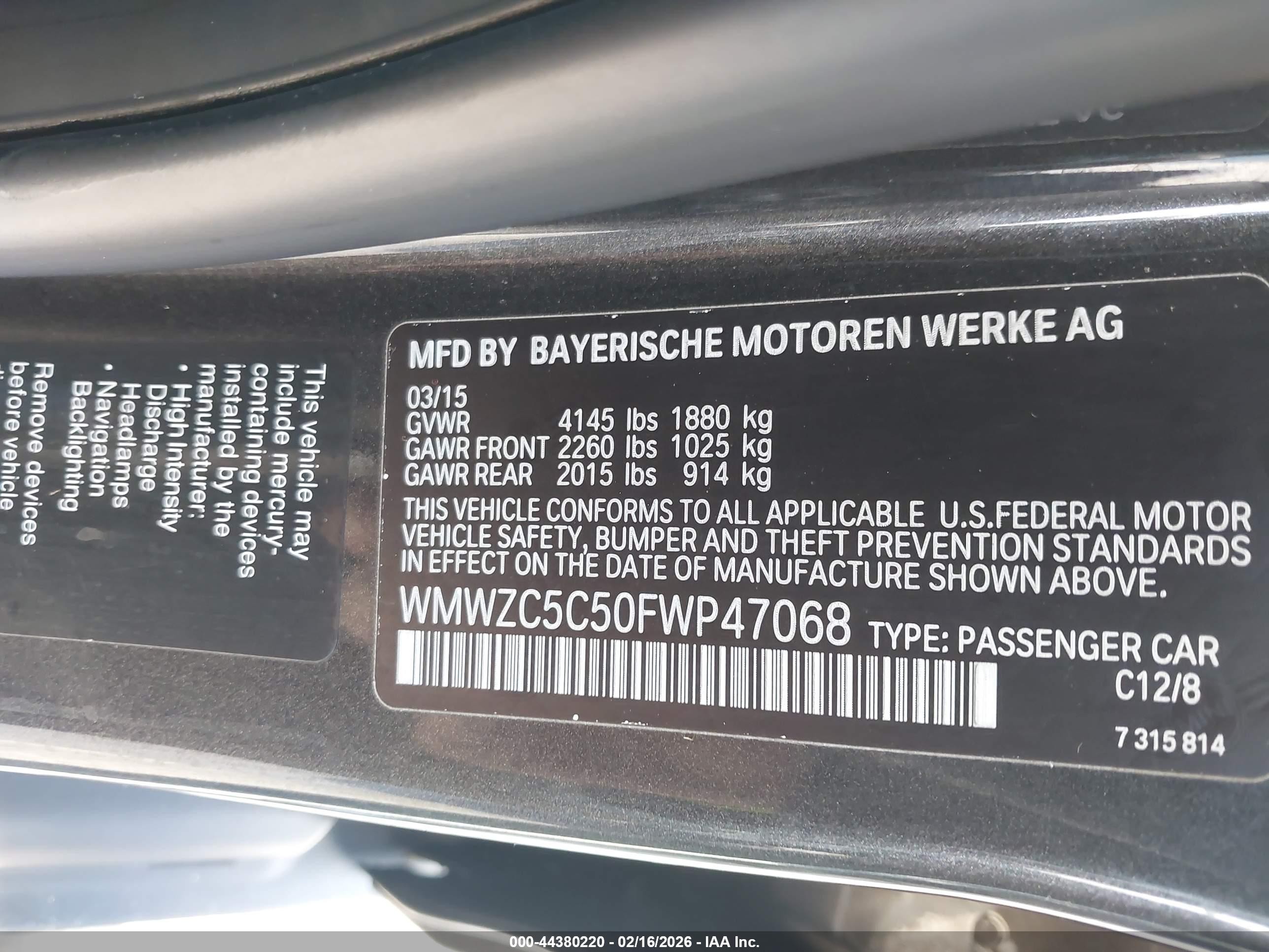 2015 Mini Countryman Cooper S Черный vin: WMWZC5C50FWP47068