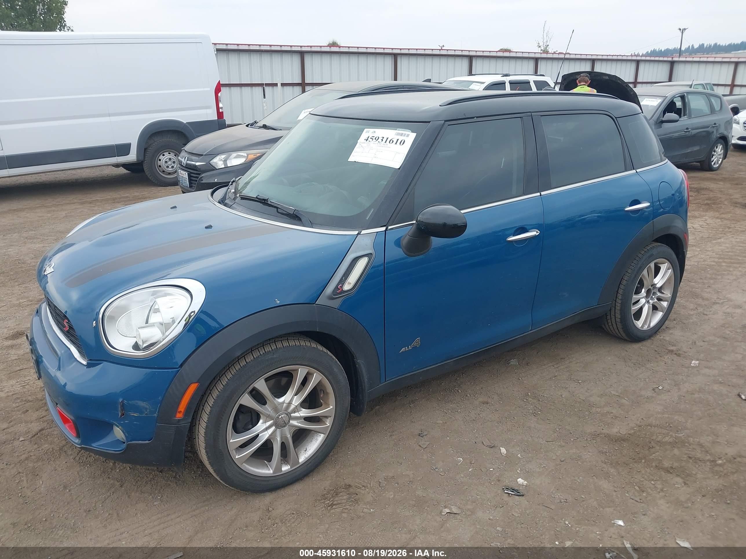 2011 Mini Cooper S Countryman   Blue vin: WMWZC5C51BWL54478
