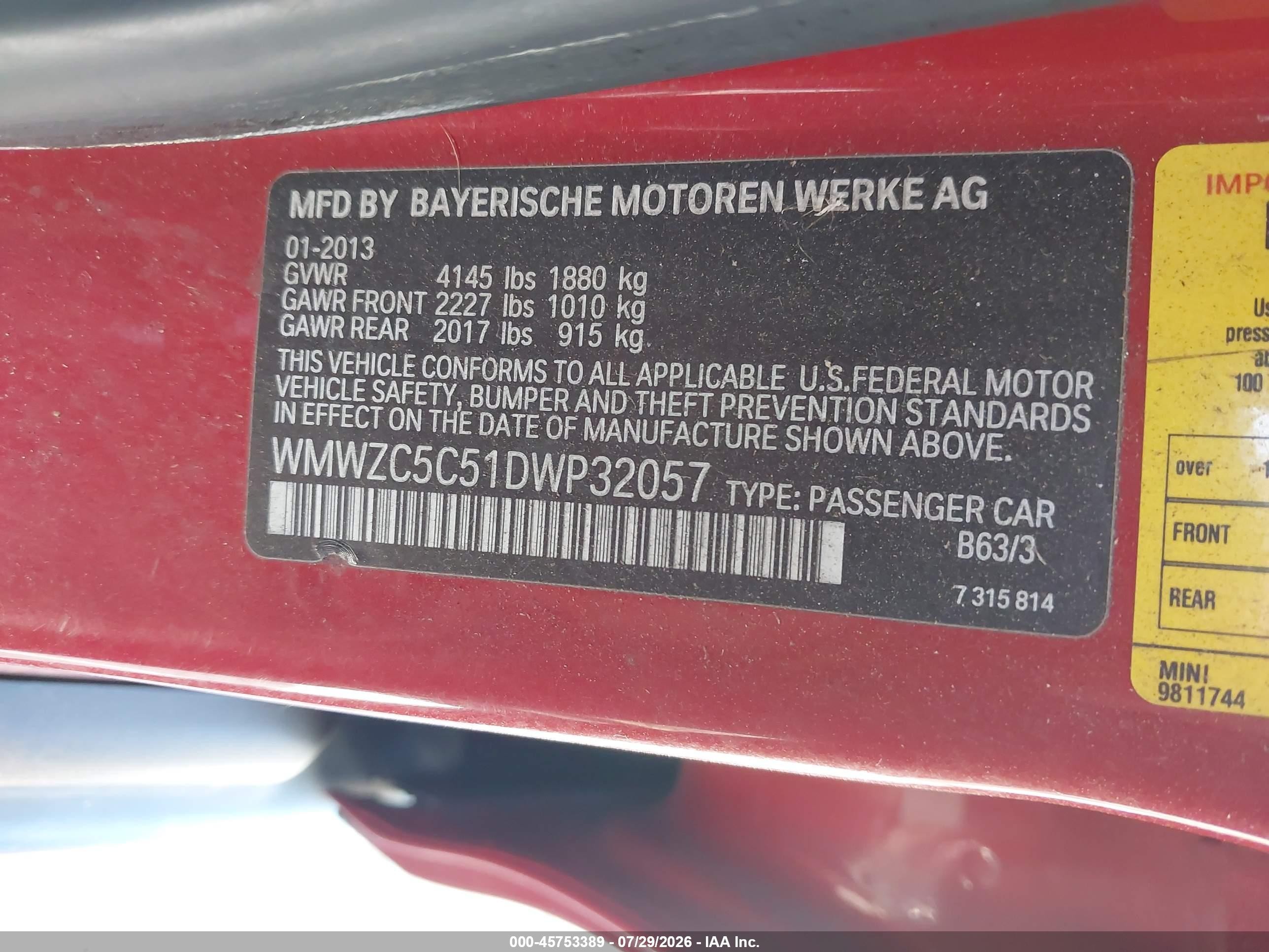 2013 Mini Countryman Cooper S Красный vin: WMWZC5C51DWP32057