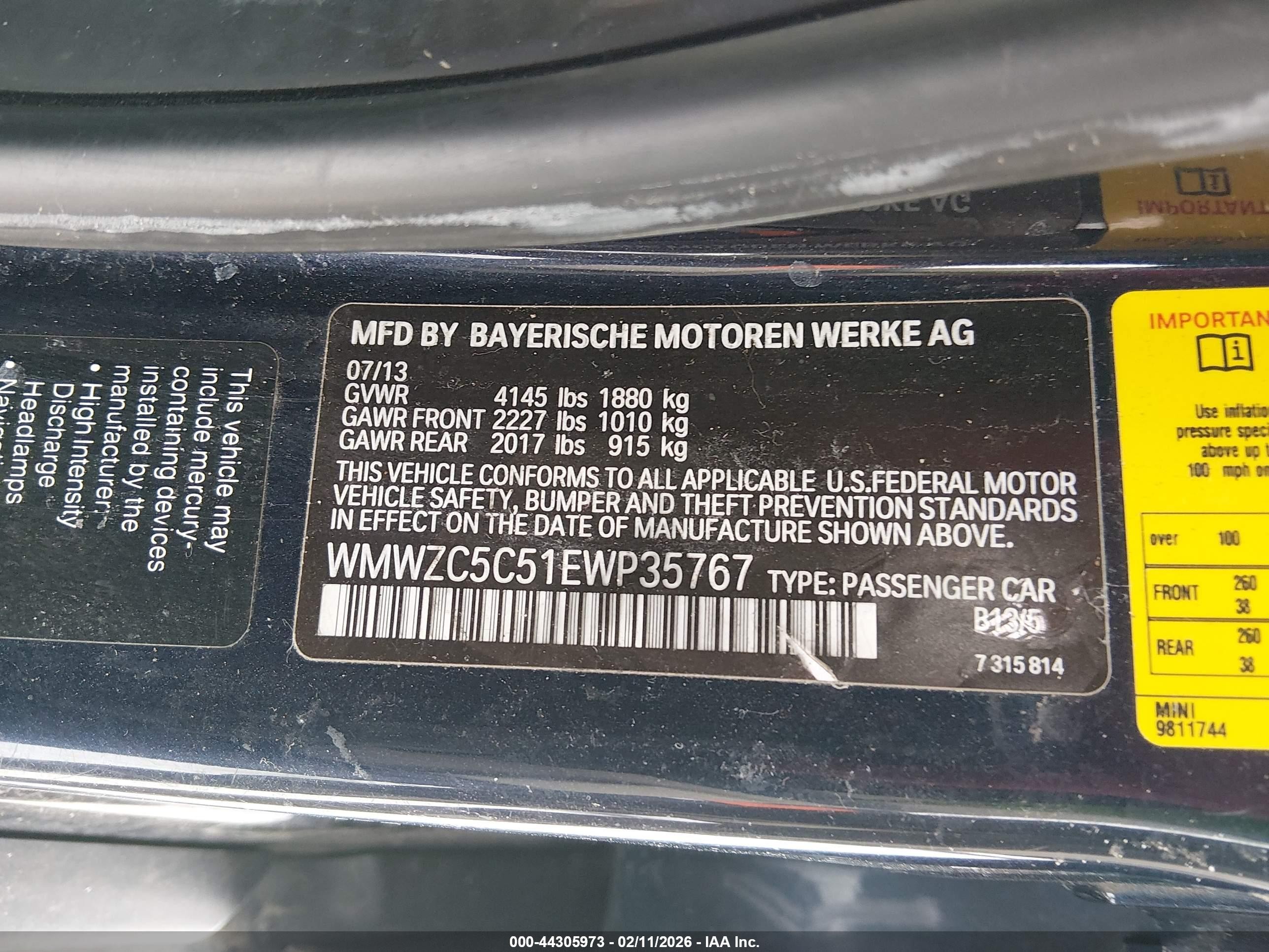 2014 Mini Countryman Cooper S Blue vin: WMWZC5C51EWP35767