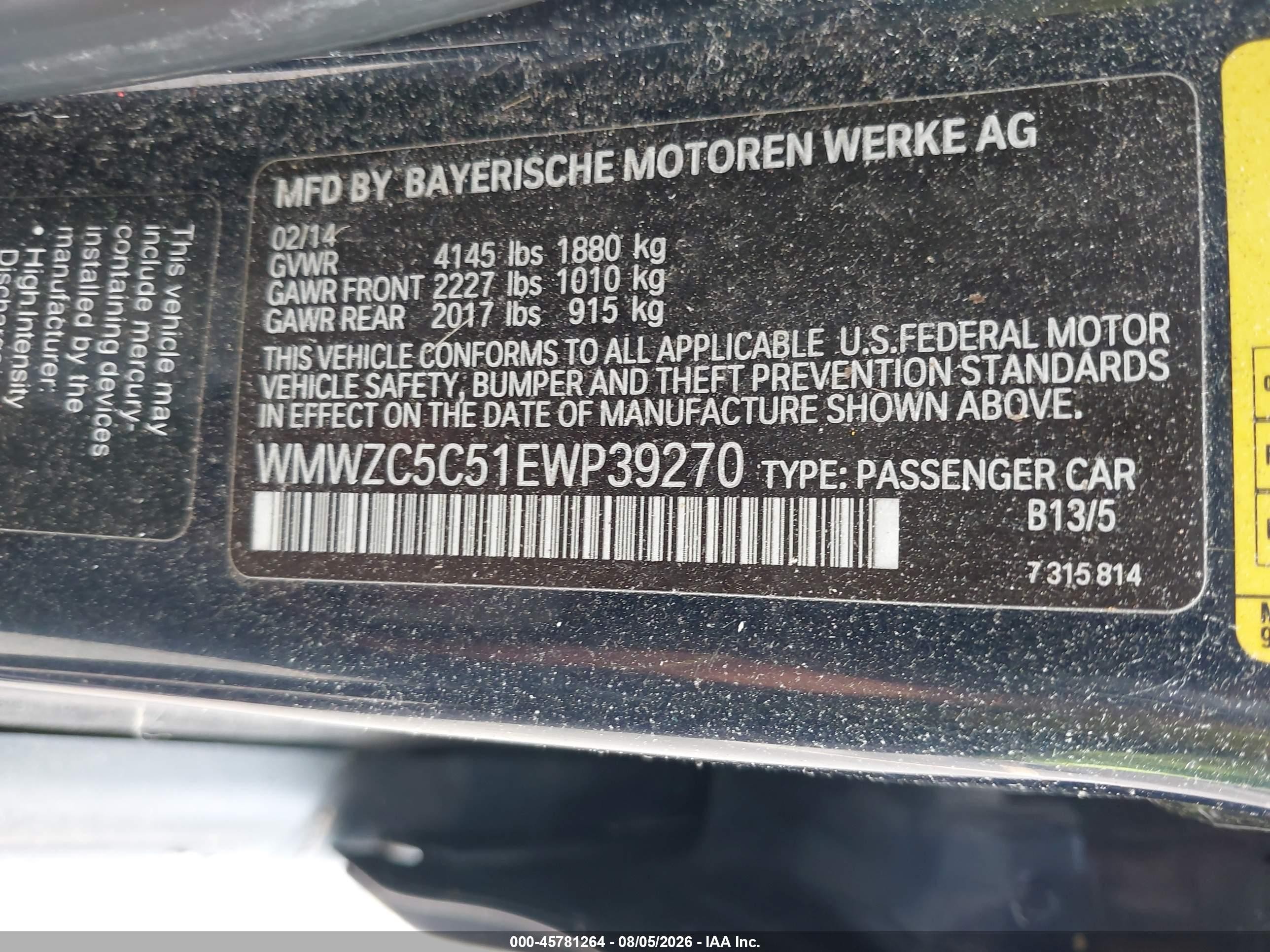 2014 Mini Countryman Cooper S Blue vin: WMWZC5C51EWP39270