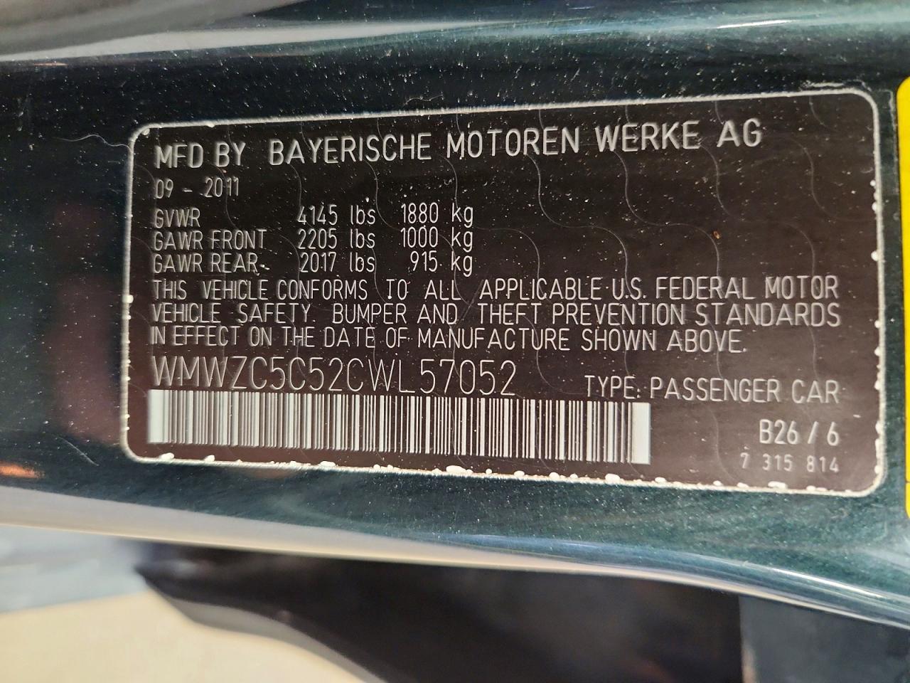 2012 Mini Cooper S Countryman Green vin: WMWZC5C52CWL57052
