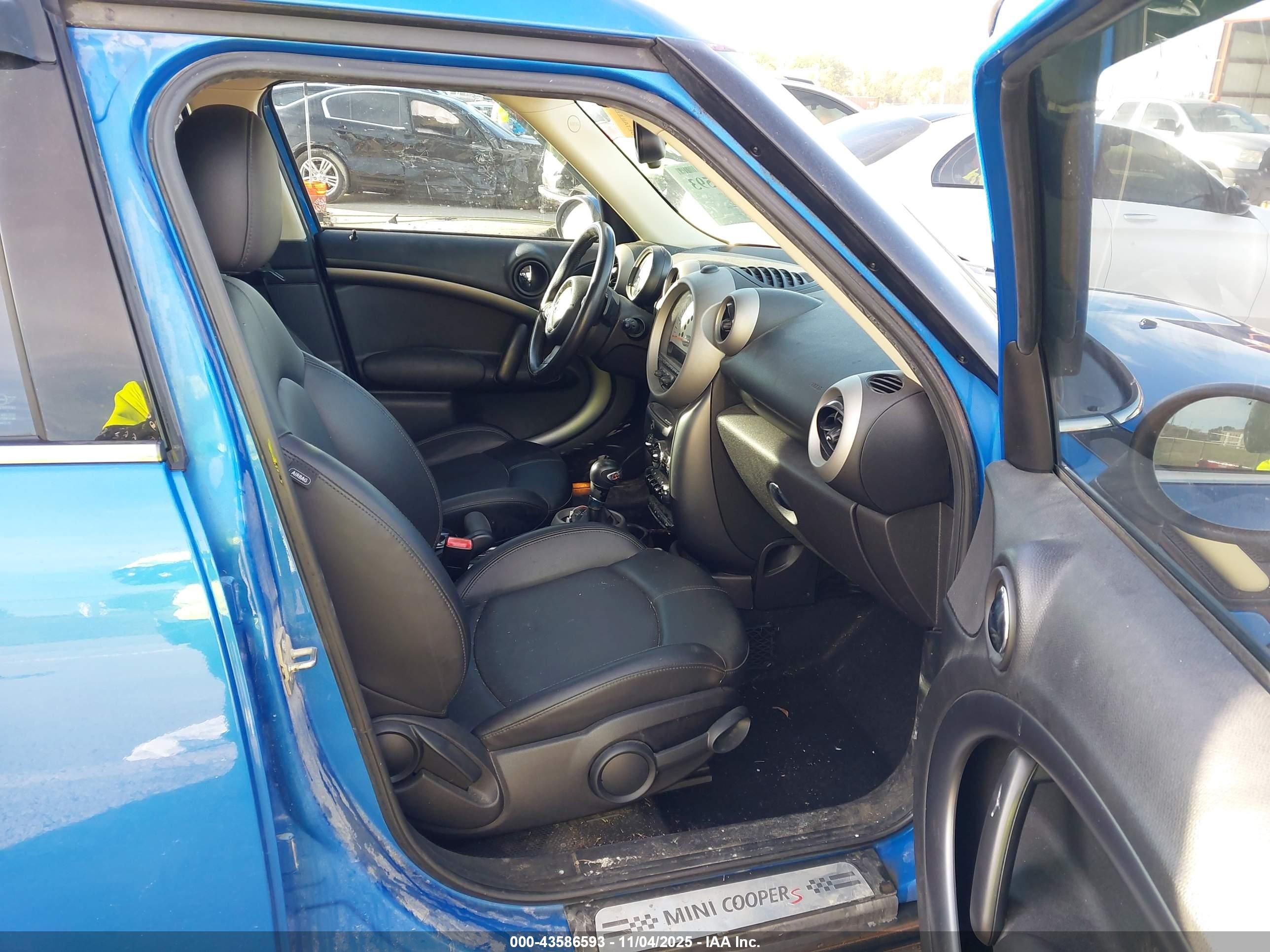 2012 Mini Cooper S Countryman   Blue vin: WMWZC5C52CWL58265