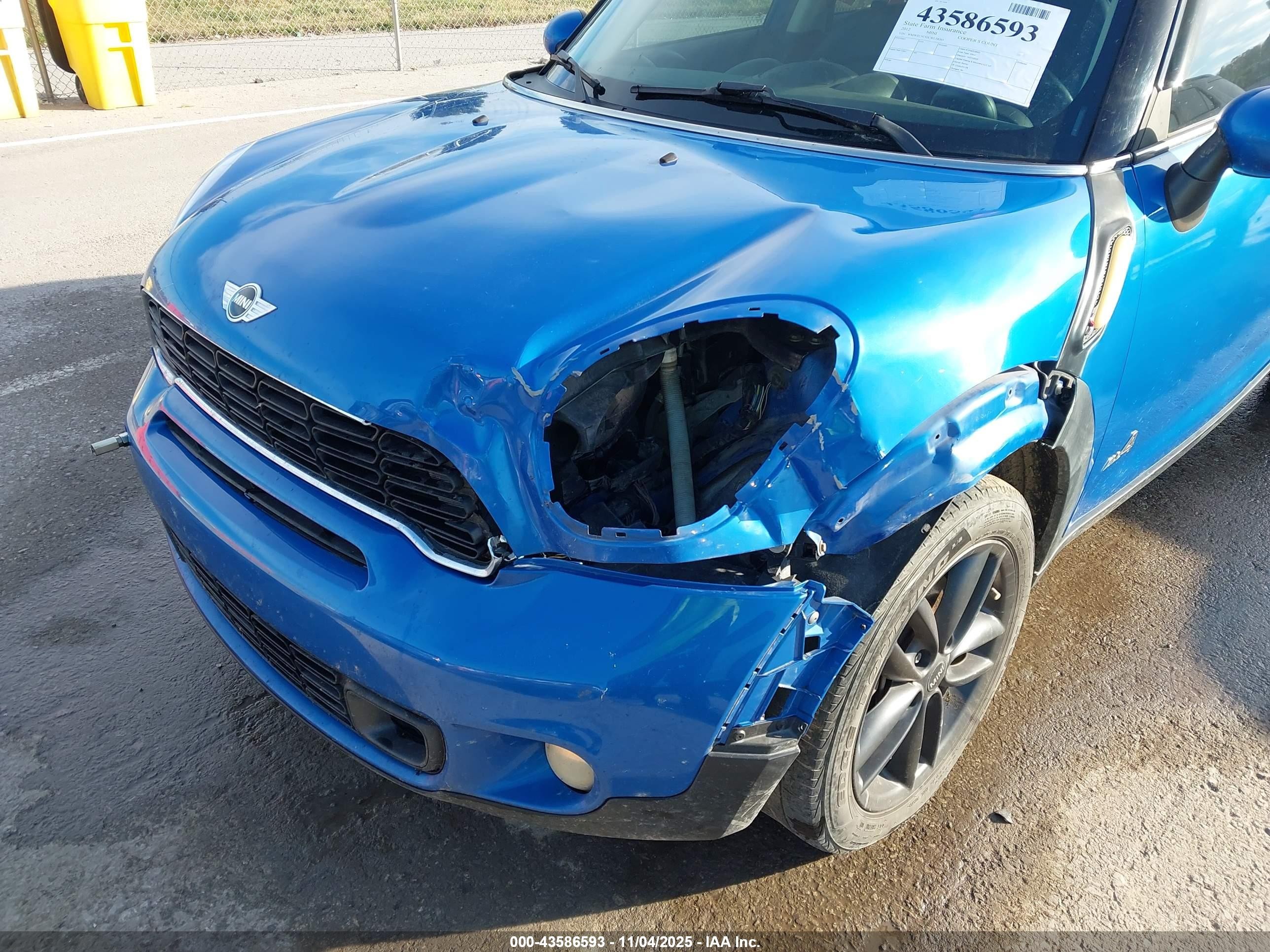 2012 Mini Cooper S Countryman   Blue vin: WMWZC5C52CWL58265