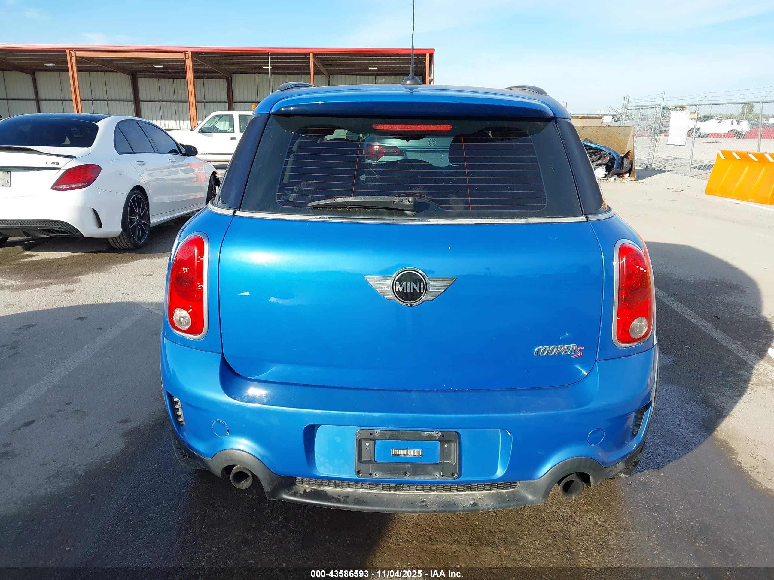 2012 Mini Cooper S Countryman   Blue vin: WMWZC5C52CWL58265