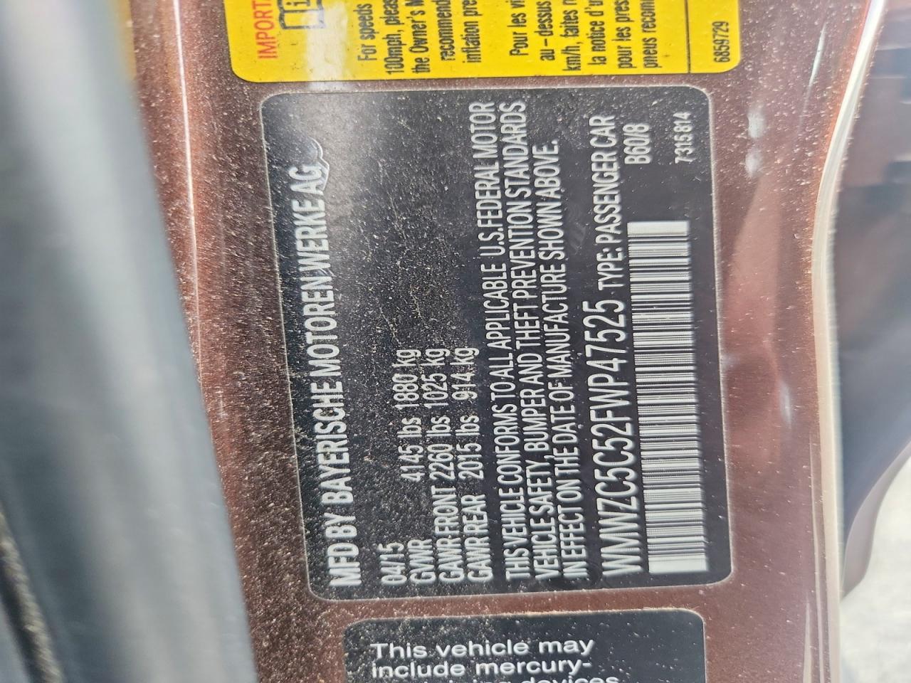 2015 Mini Cooper S Countryman Brown vin: WMWZC5C52FWP47525